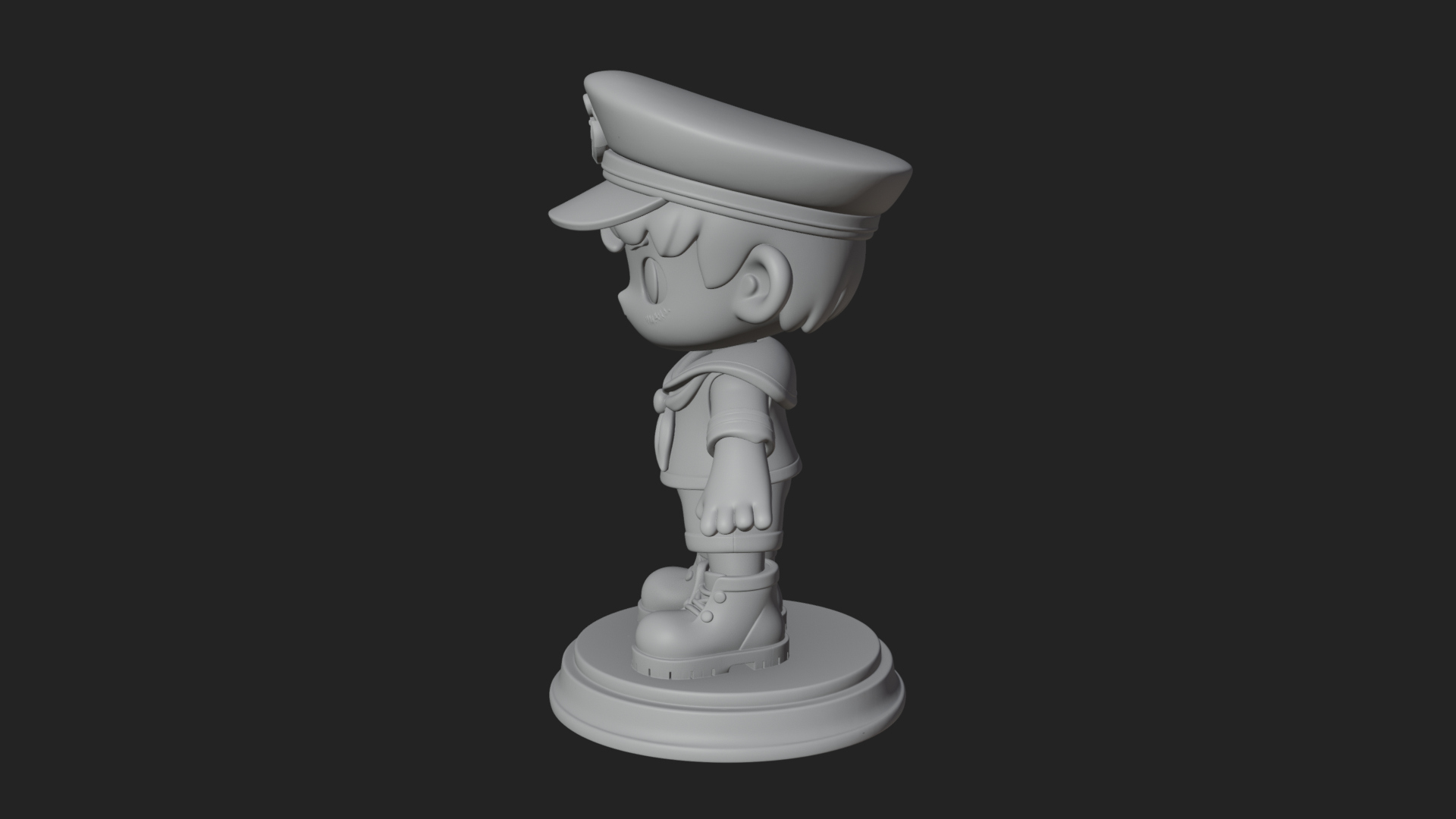 Chibi Sailor Boy Statue Design 3 3D Print Model 3D Model