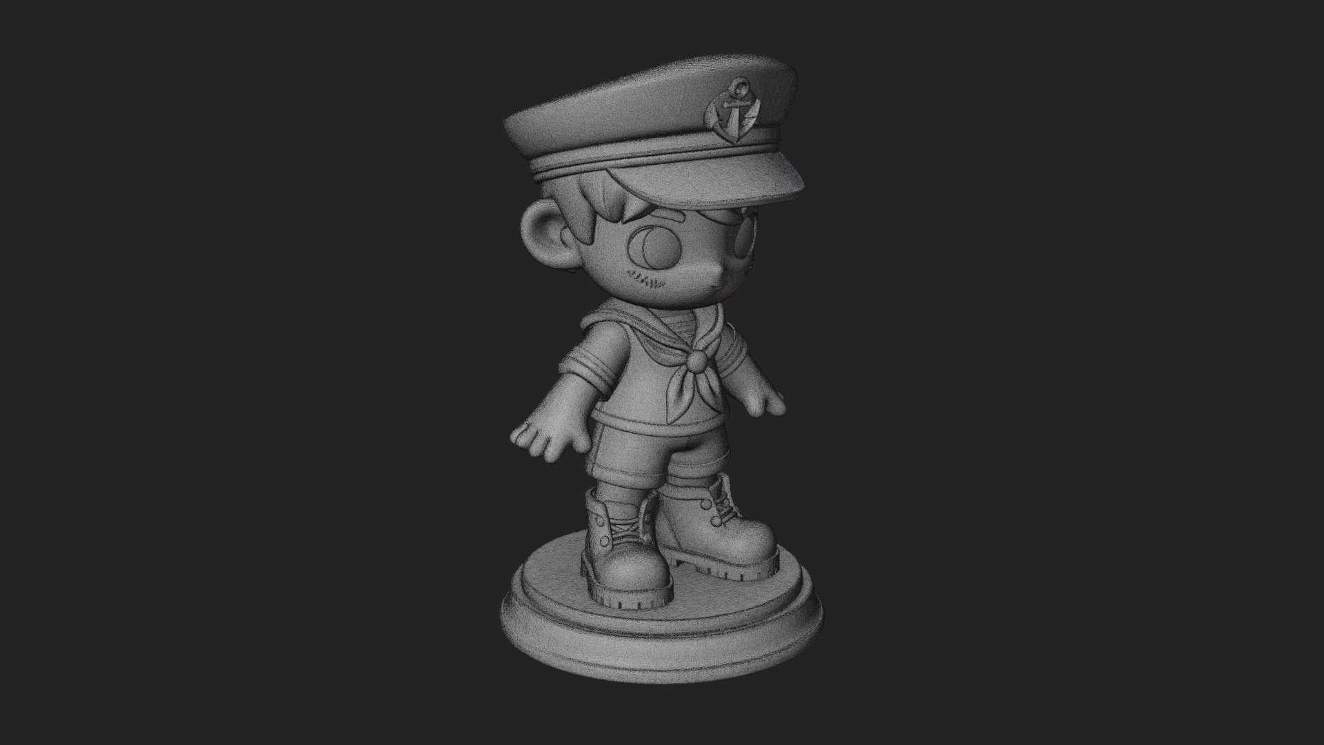 Chibi Sailor Boy Statue Design 3 3D Print Model 3D Model