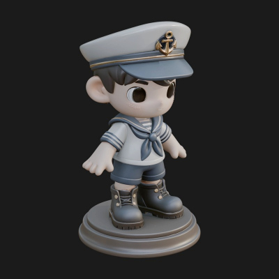 Chibi Sailor Boy Statue Design 3 3D Print Model