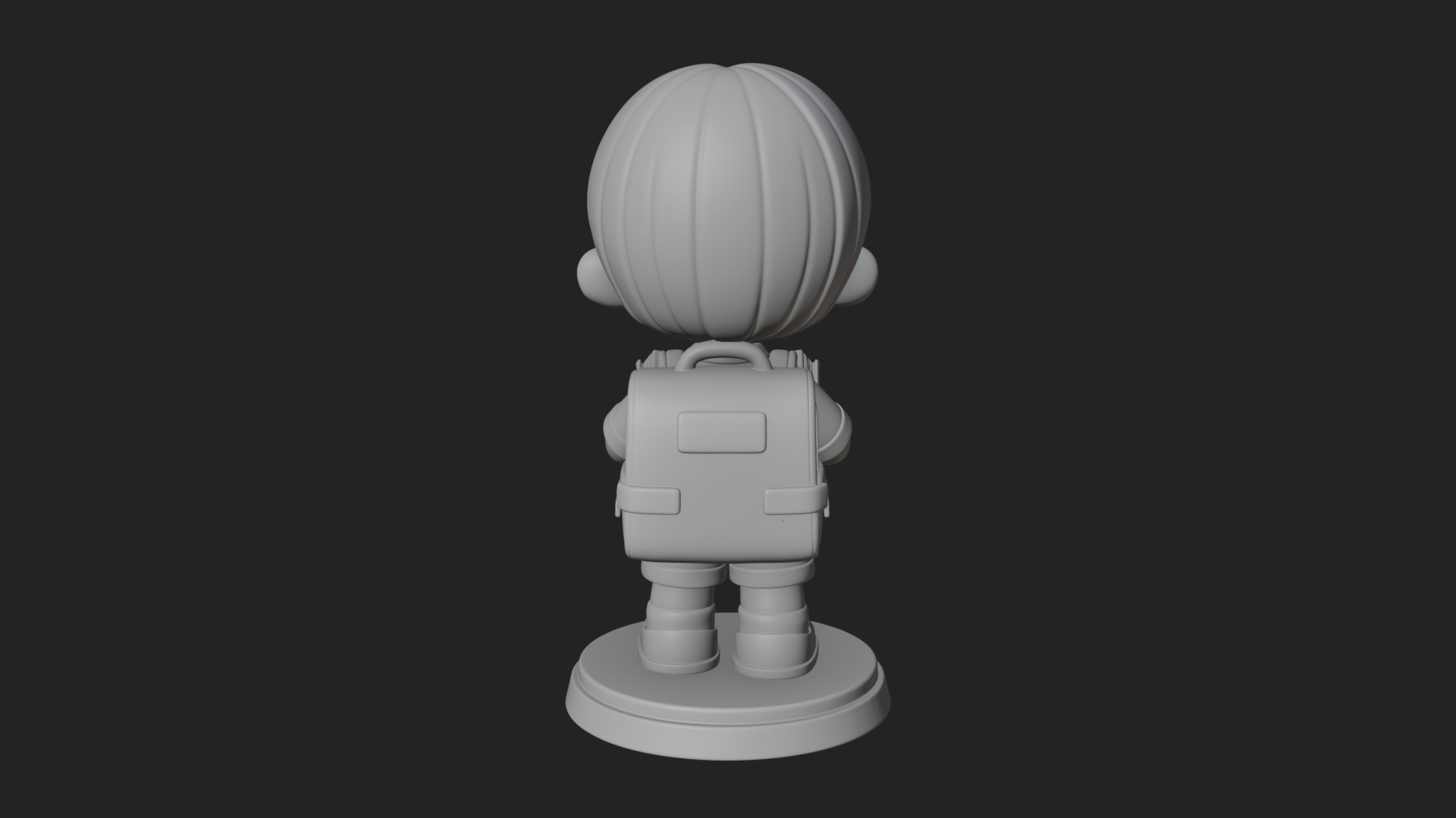Chibi School Boy with Book Statue Design 1 3D Print Model 3D Model