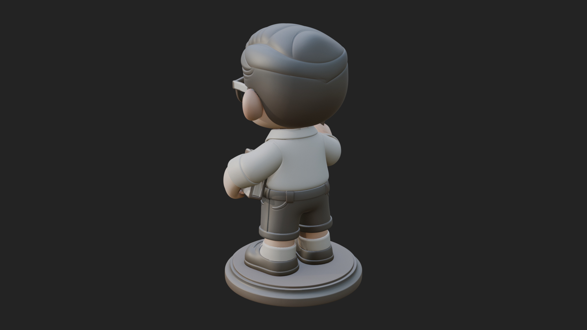 Chibi School Boy with Book Statue Design 2 3D Print Model 3D Model