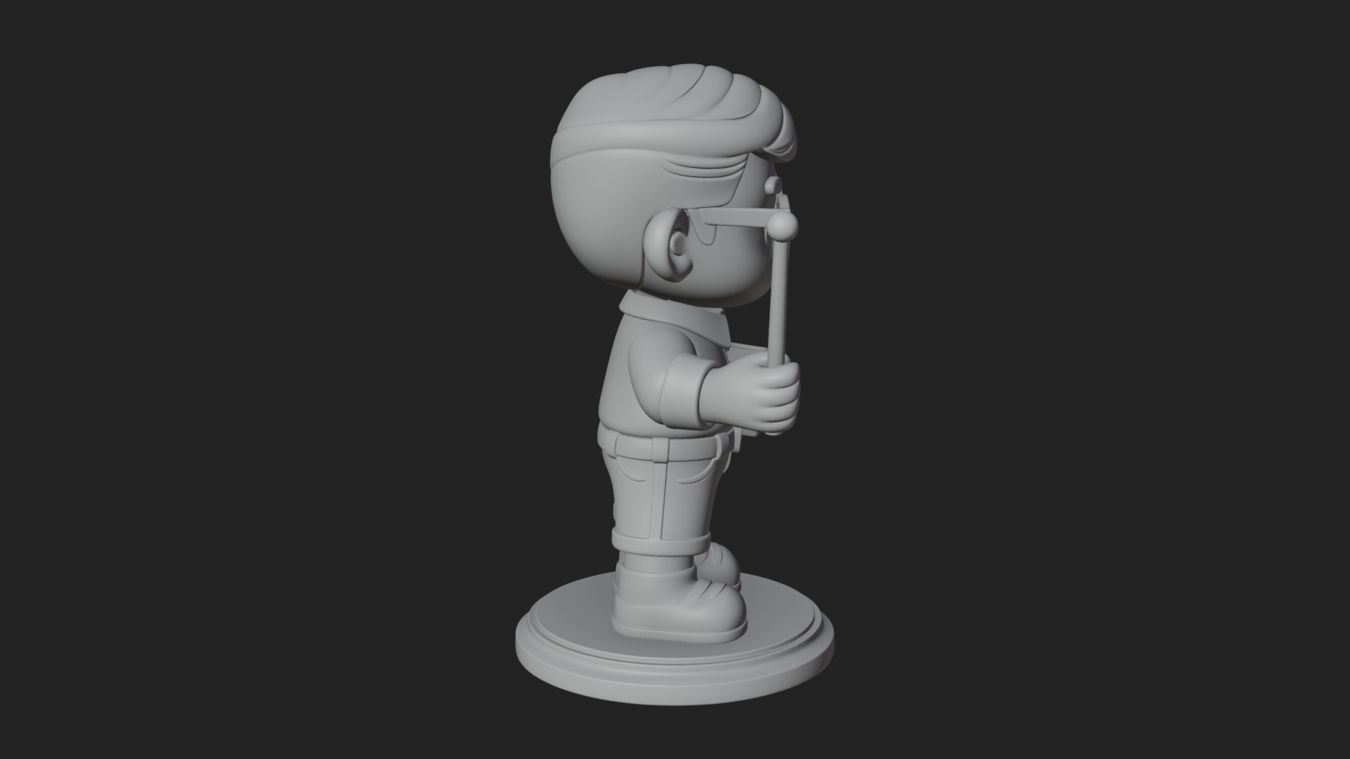 Chibi School Boy with Book Statue Design 2 3D Print Model 3D Model