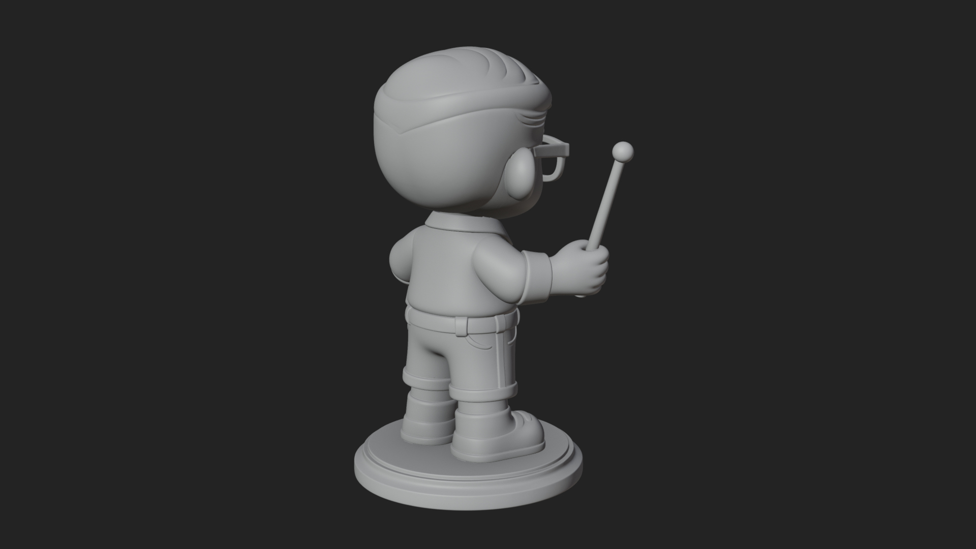 Chibi School Boy with Book Statue Design 2 3D Print Model 3D Model