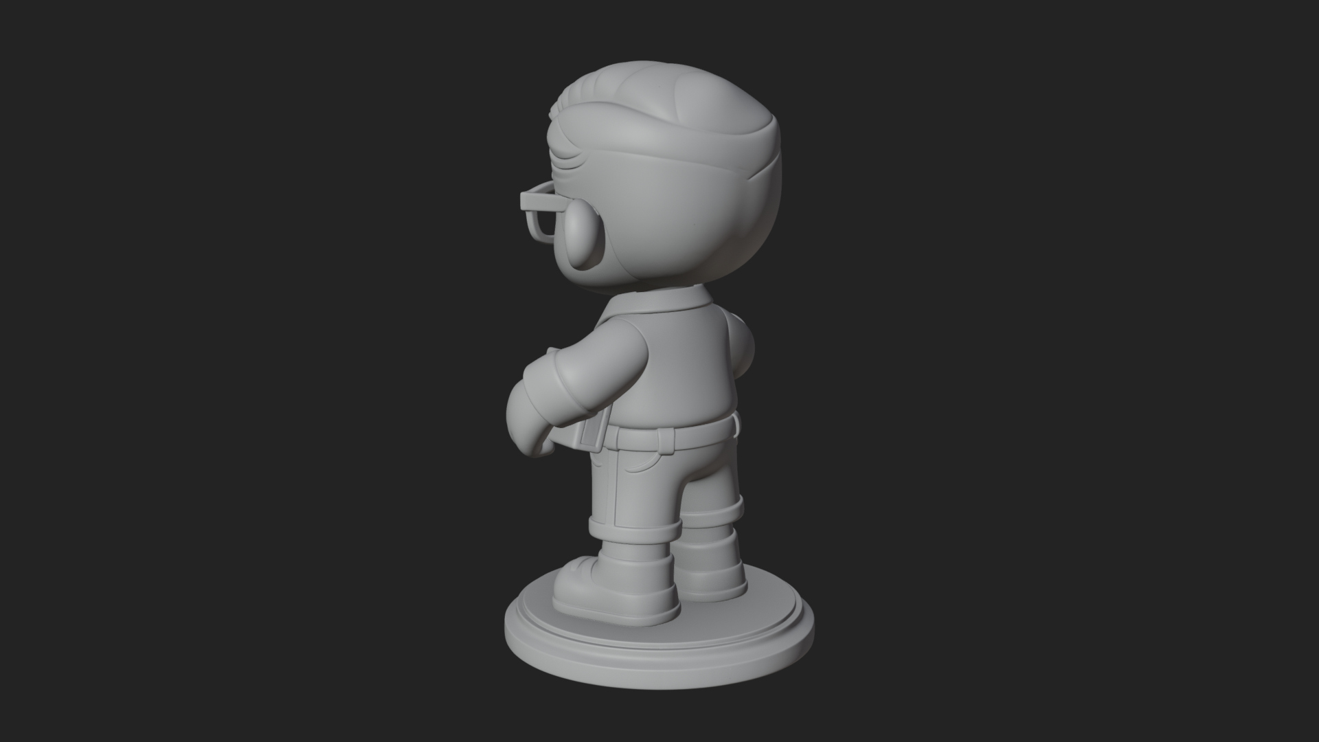 Chibi School Boy with Book Statue Design 2 3D Print Model 3D Model