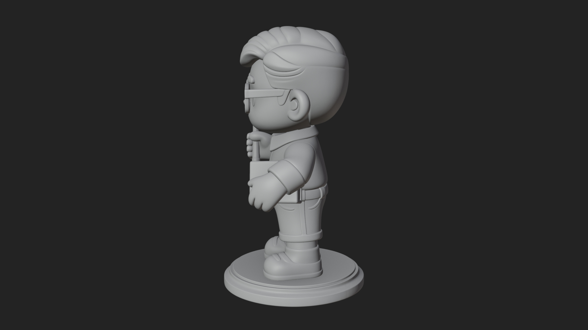 Chibi School Boy with Book Statue Design 2 3D Print Model 3D Model