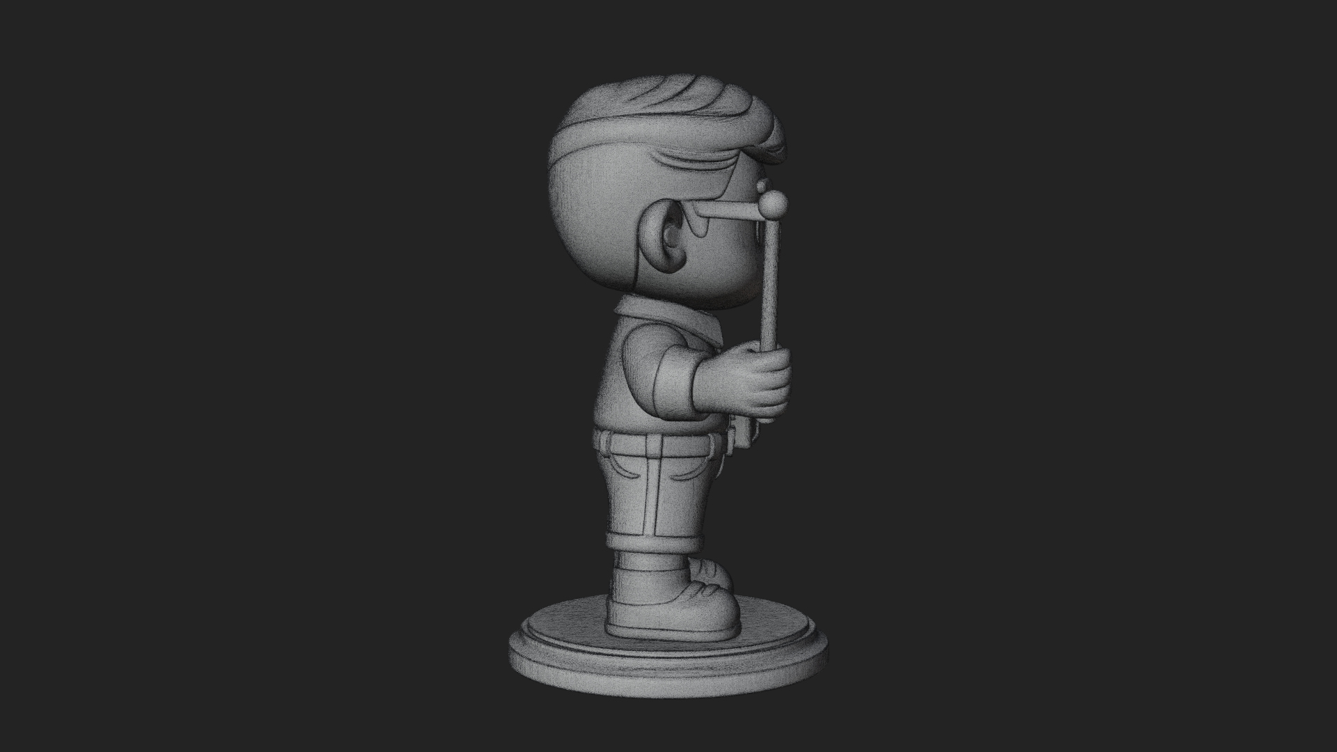 Chibi School Boy with Book Statue Design 2 3D Print Model 3D Model