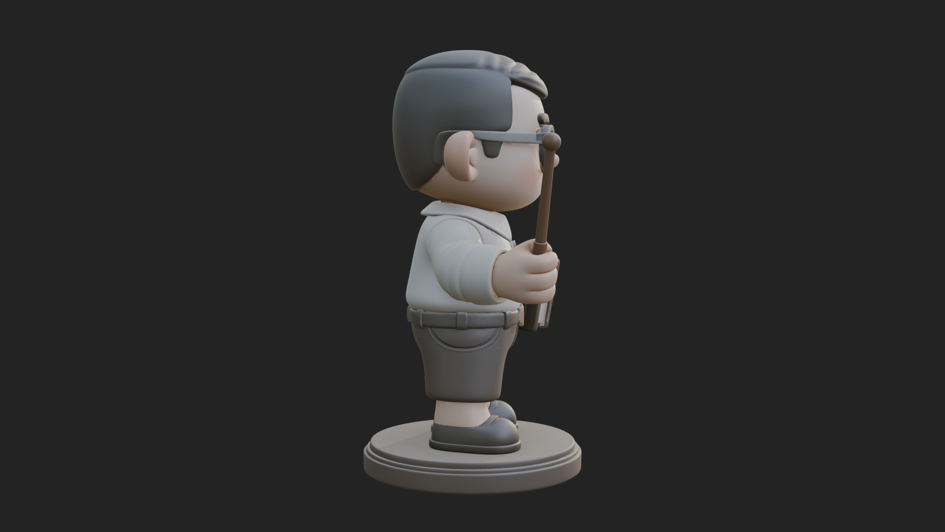 Chibi School Boy with Book Statue Design 3 3D Print Model 3D Model