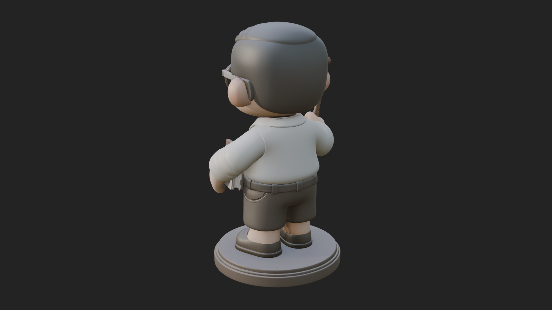 Chibi School Boy with Book Statue Design 3 3D Print Model 3D Model