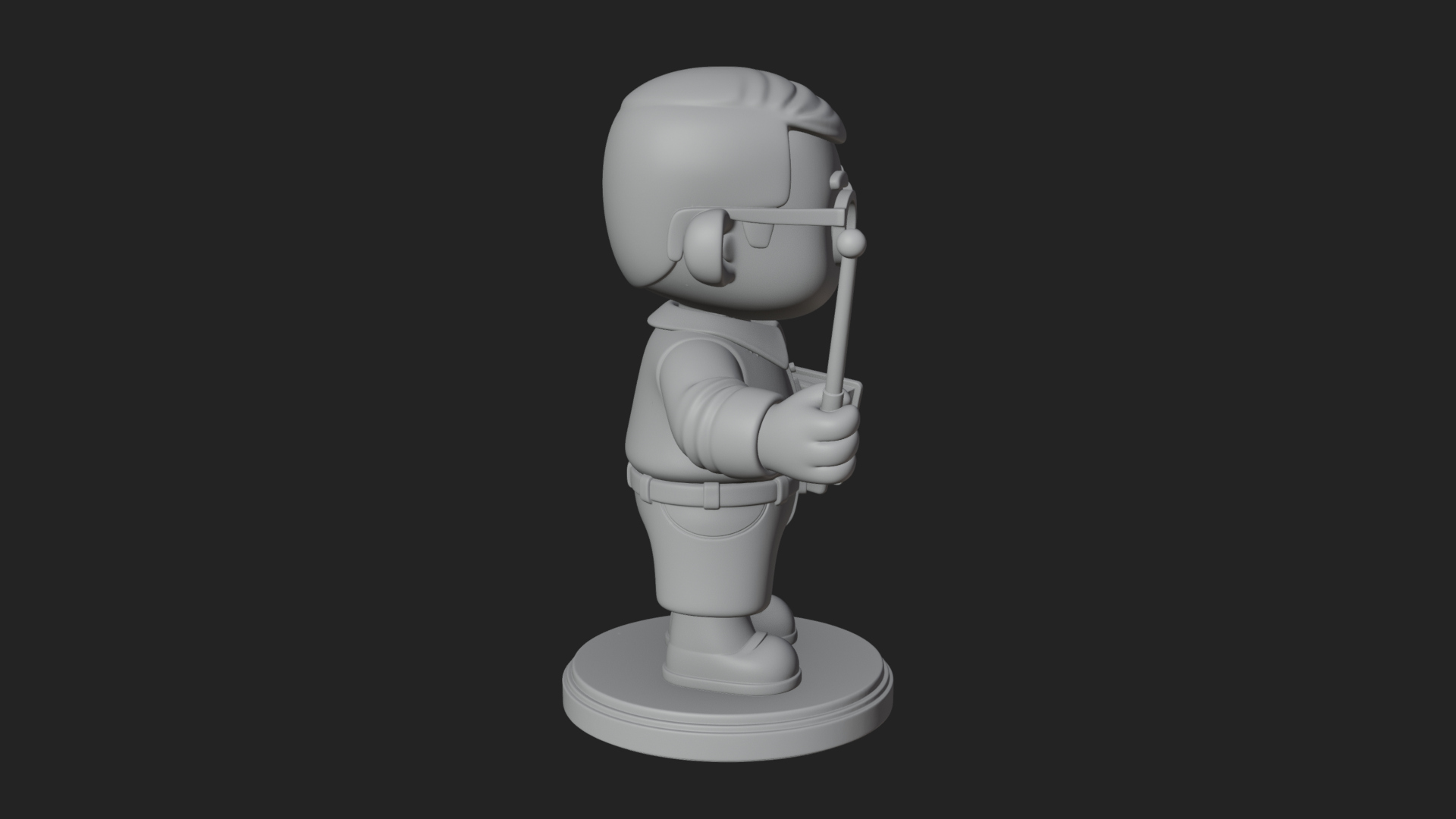 Chibi School Boy with Book Statue Design 3 3D Print Model 3D Model