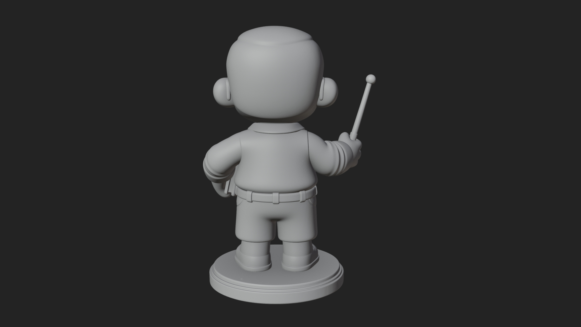Chibi School Boy with Book Statue Design 3 3D Print Model 3D Model