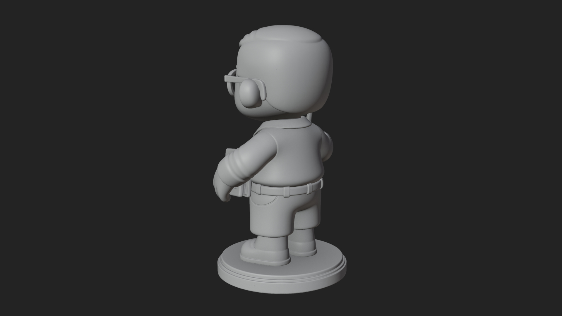 Chibi School Boy with Book Statue Design 3 3D Print Model 3D Model