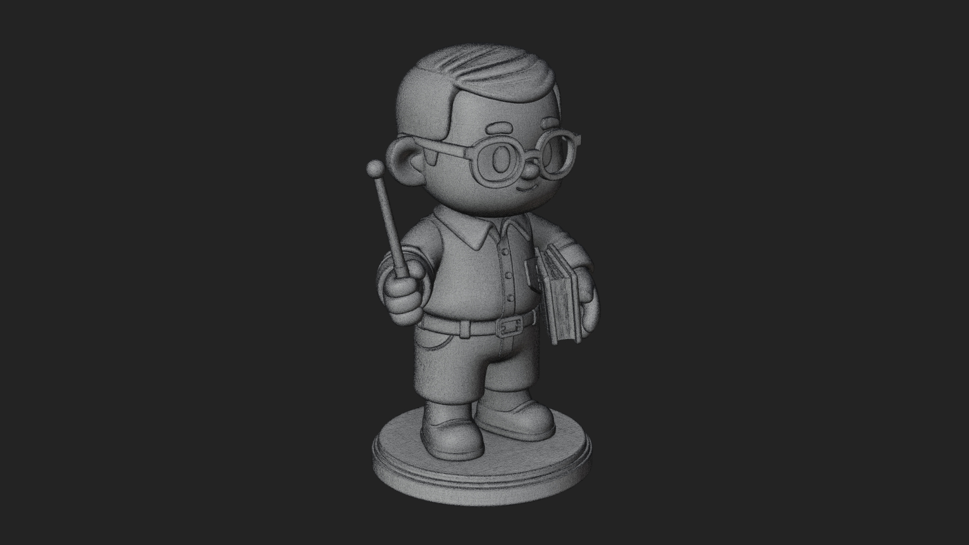 Chibi School Boy with Book Statue Design 3 3D Print Model 3D Model