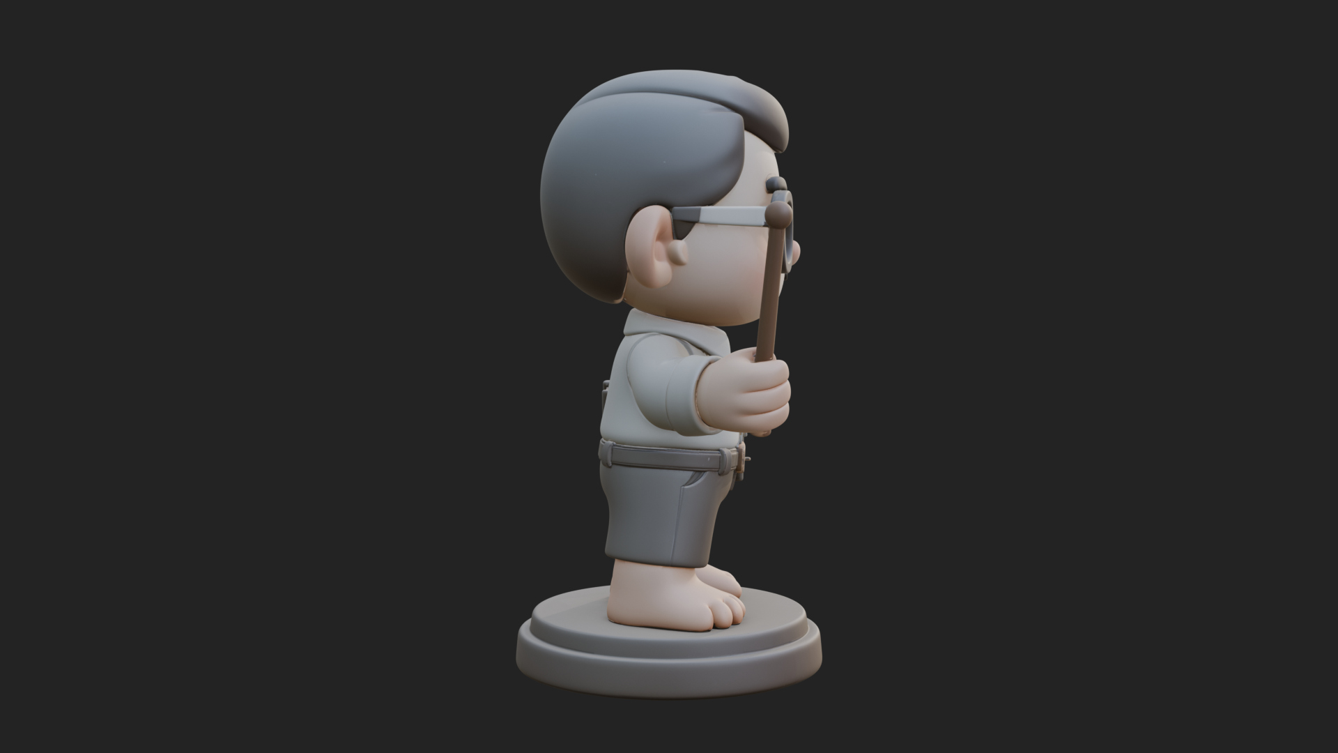 Chibi School Boy with Book Statue Design 4 3D Print Model 3D Model