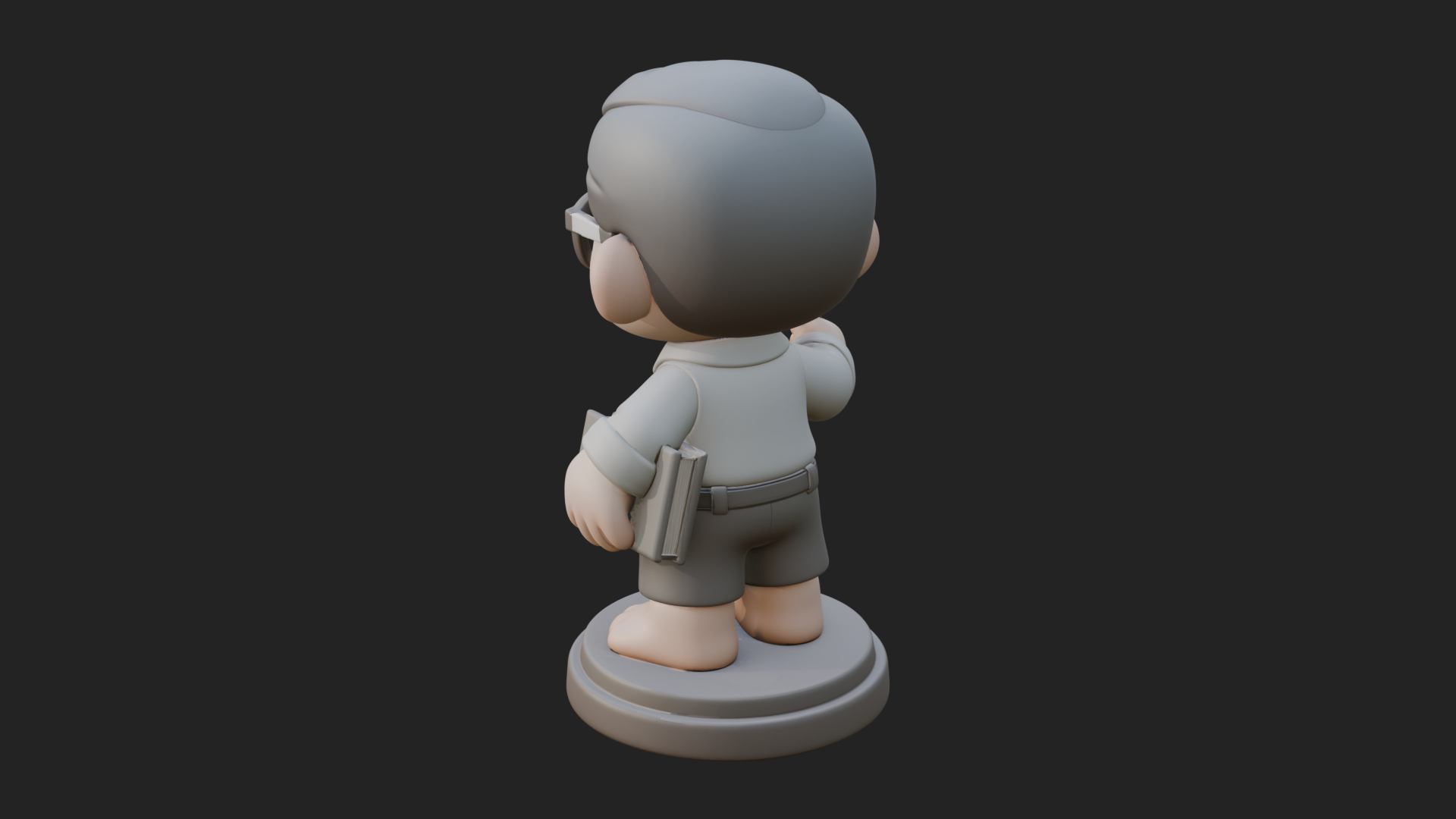 Chibi School Boy with Book Statue Design 4 3D Print Model 3D Model