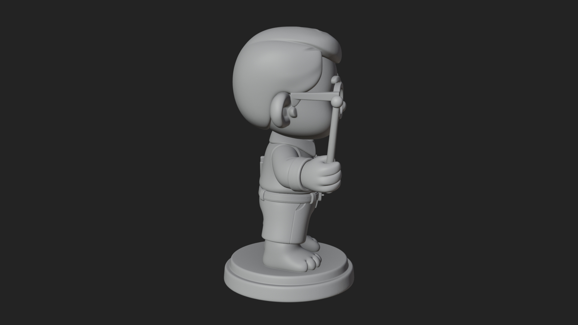 Chibi School Boy with Book Statue Design 4 3D Print Model 3D Model