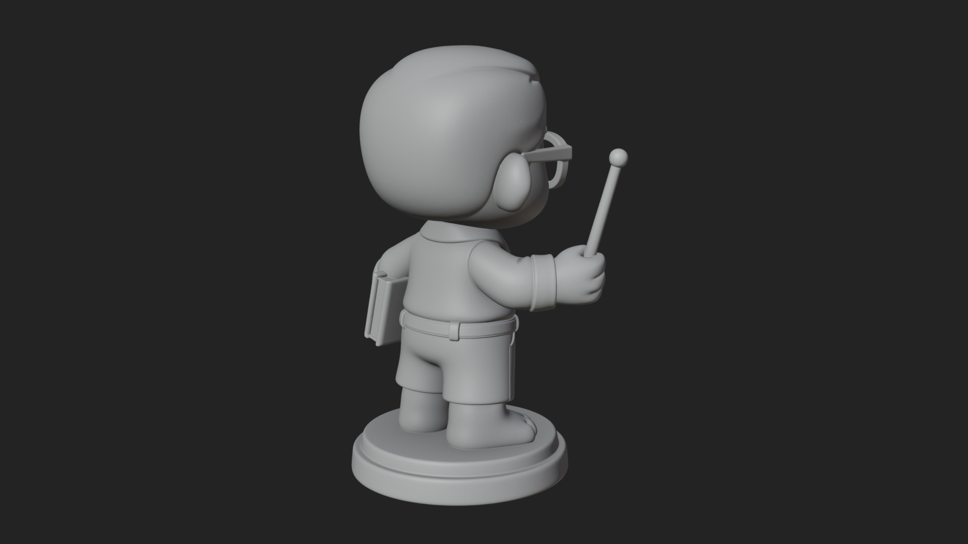 Chibi School Boy with Book Statue Design 4 3D Print Model 3D Model