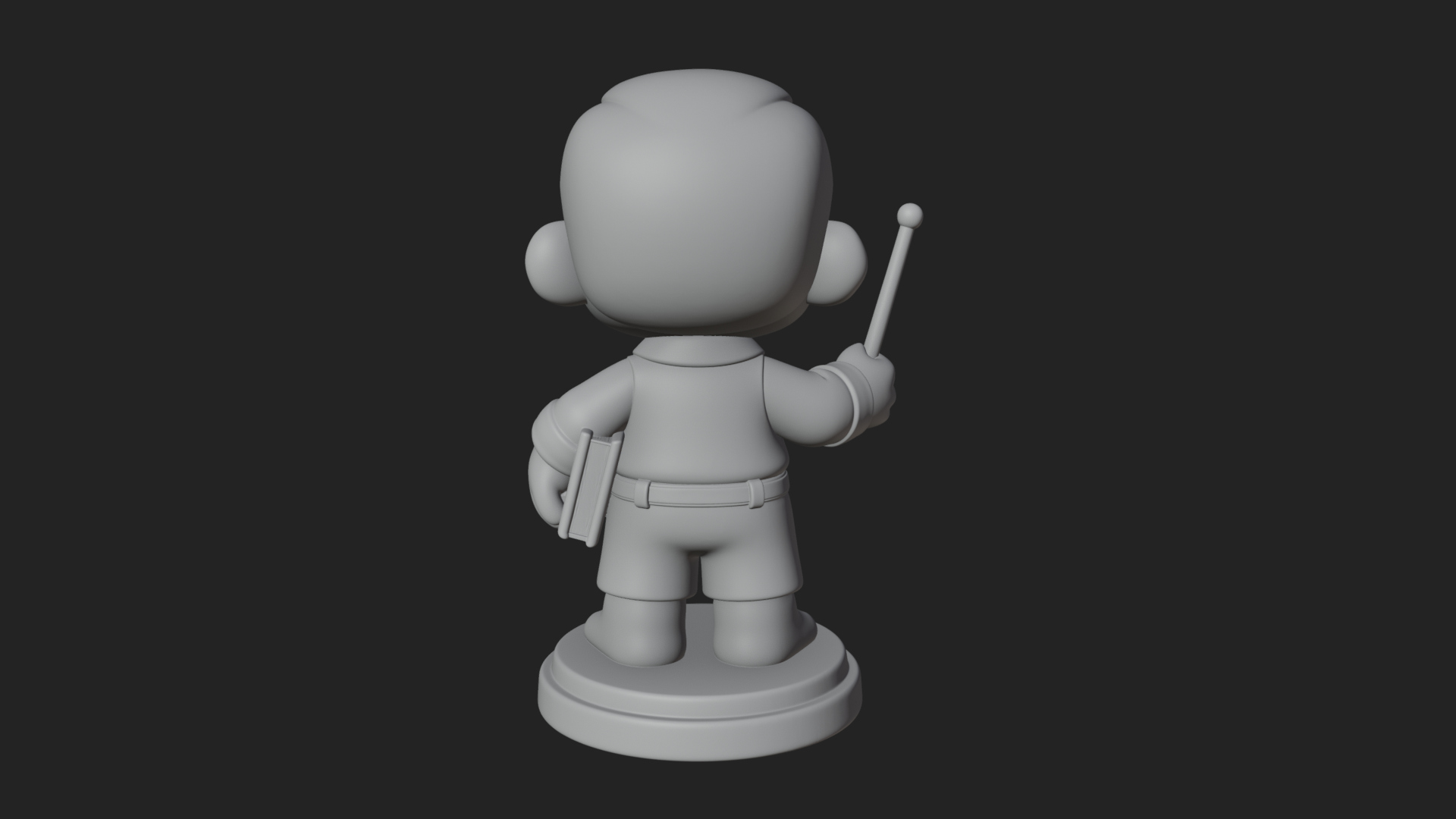 Chibi School Boy with Book Statue Design 4 3D Print Model 3D Model