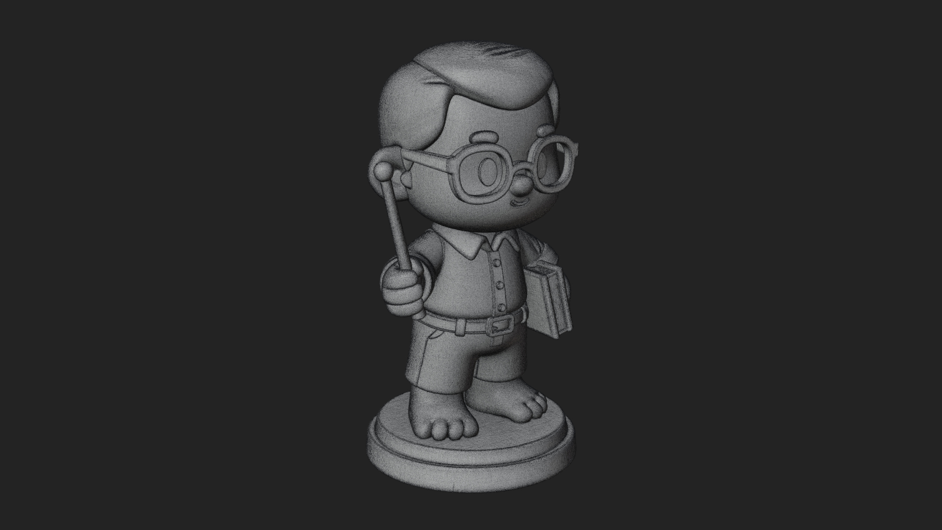 Chibi School Boy with Book Statue Design 4 3D Print Model 3D Model