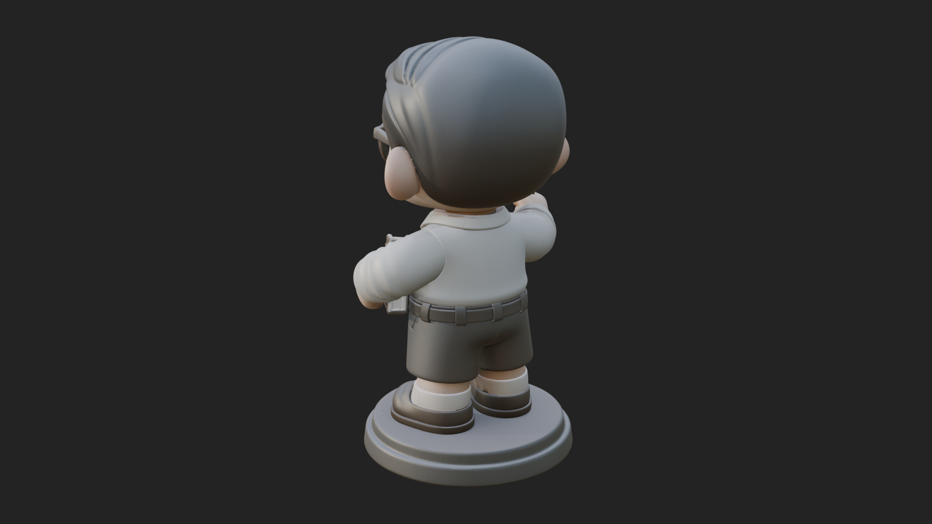 Chibi School Boy with Book Statue Design 5 3D Print Model 3D Model