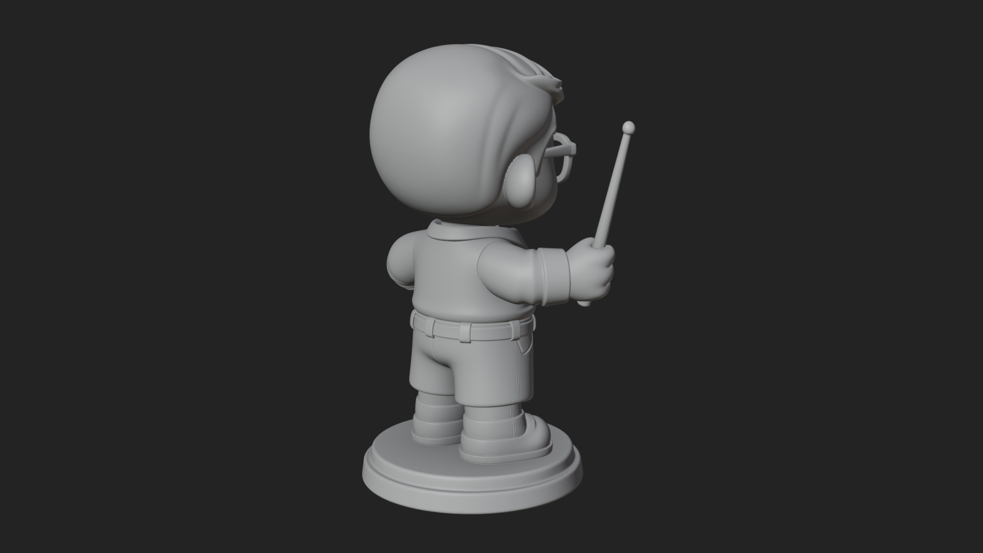 Chibi School Boy with Book Statue Design 5 3D Print Model 3D Model