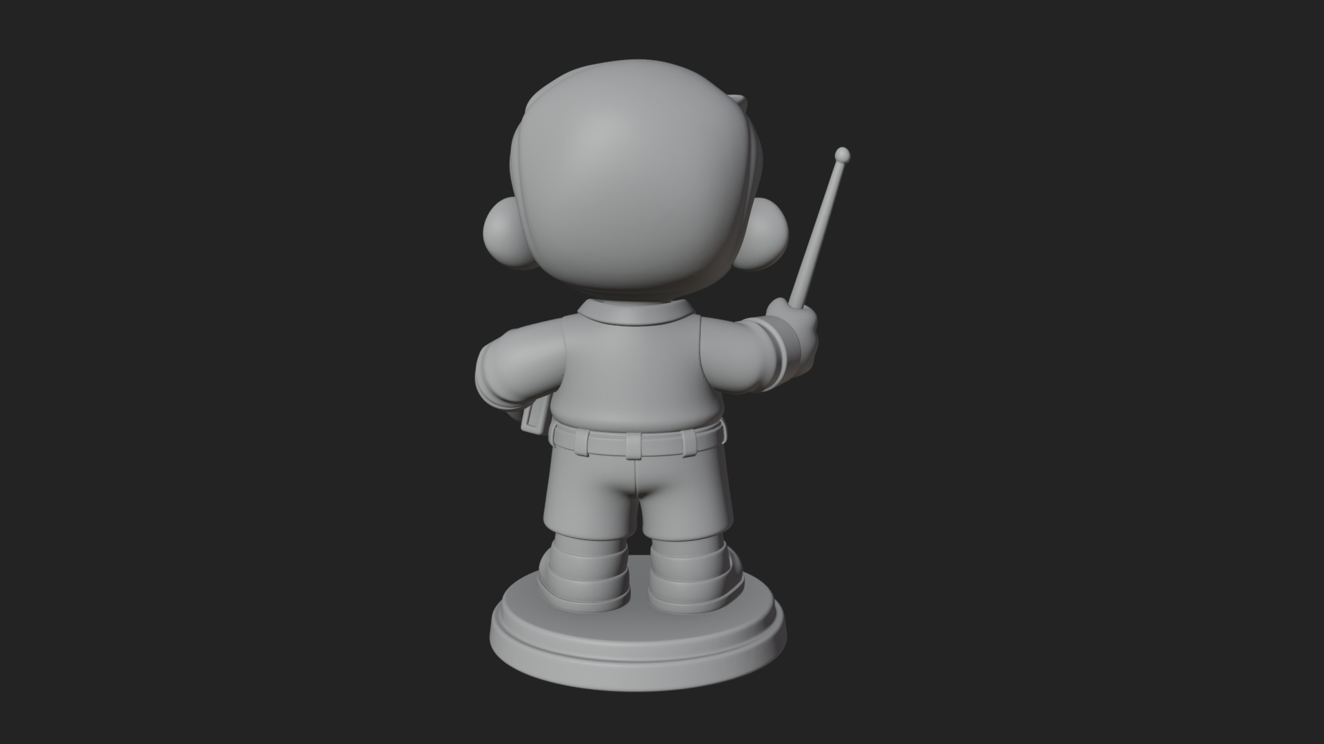 Chibi School Boy with Book Statue Design 5 3D Print Model 3D Model