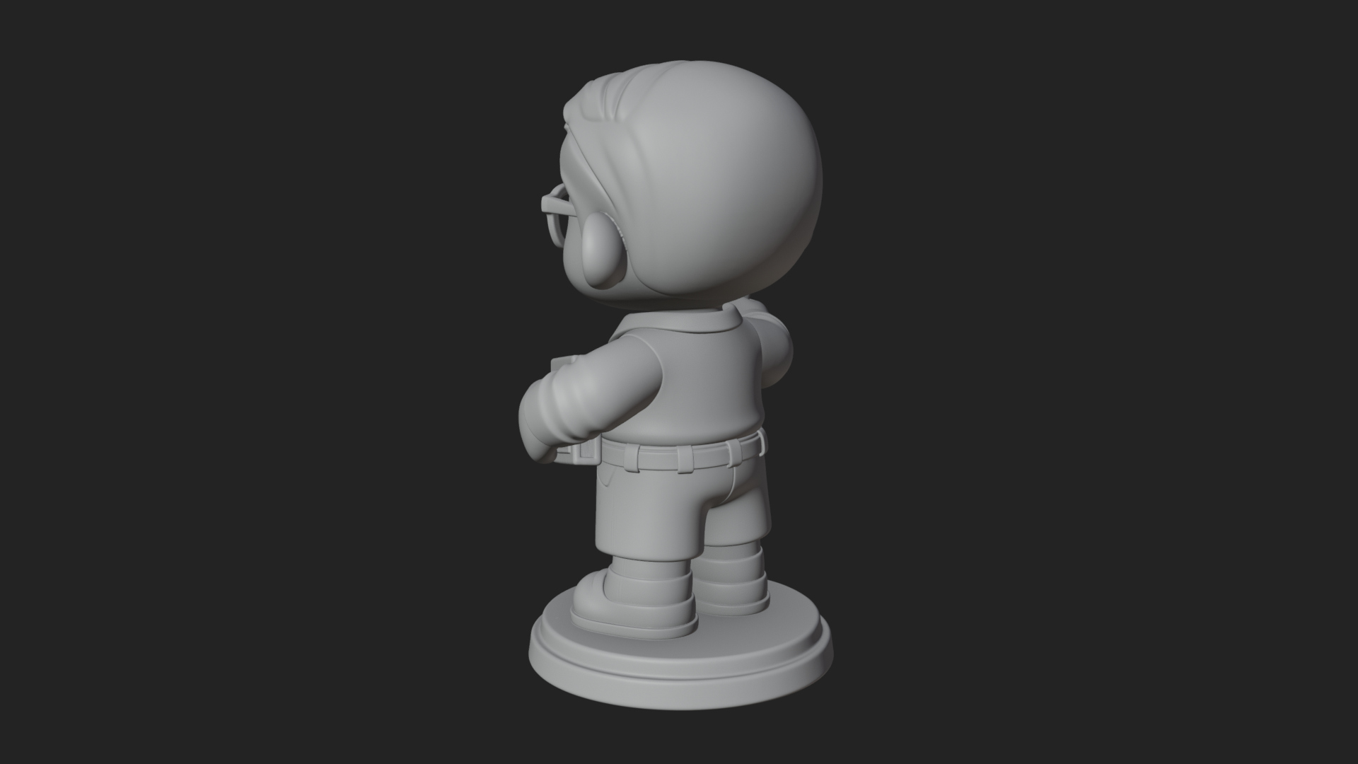 Chibi School Boy with Book Statue Design 5 3D Print Model 3D Model