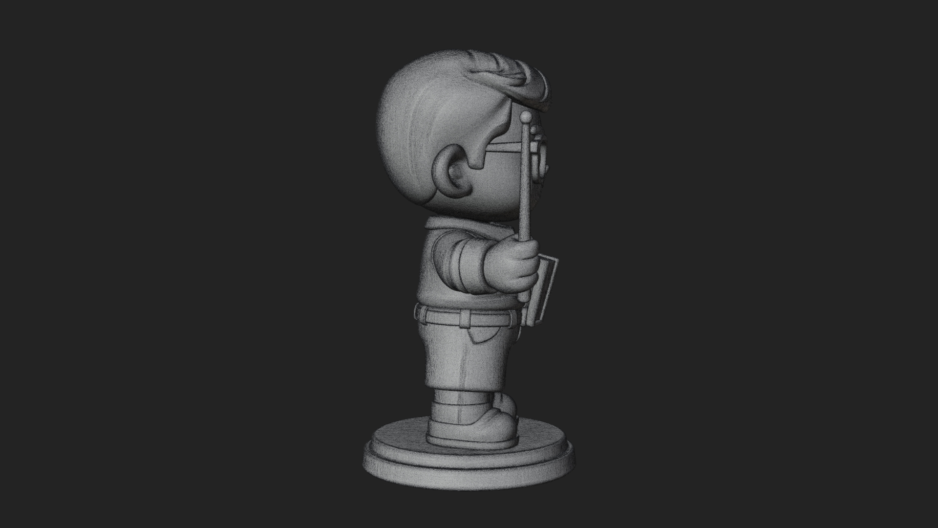 Chibi School Boy with Book Statue Design 5 3D Print Model 3D Model
