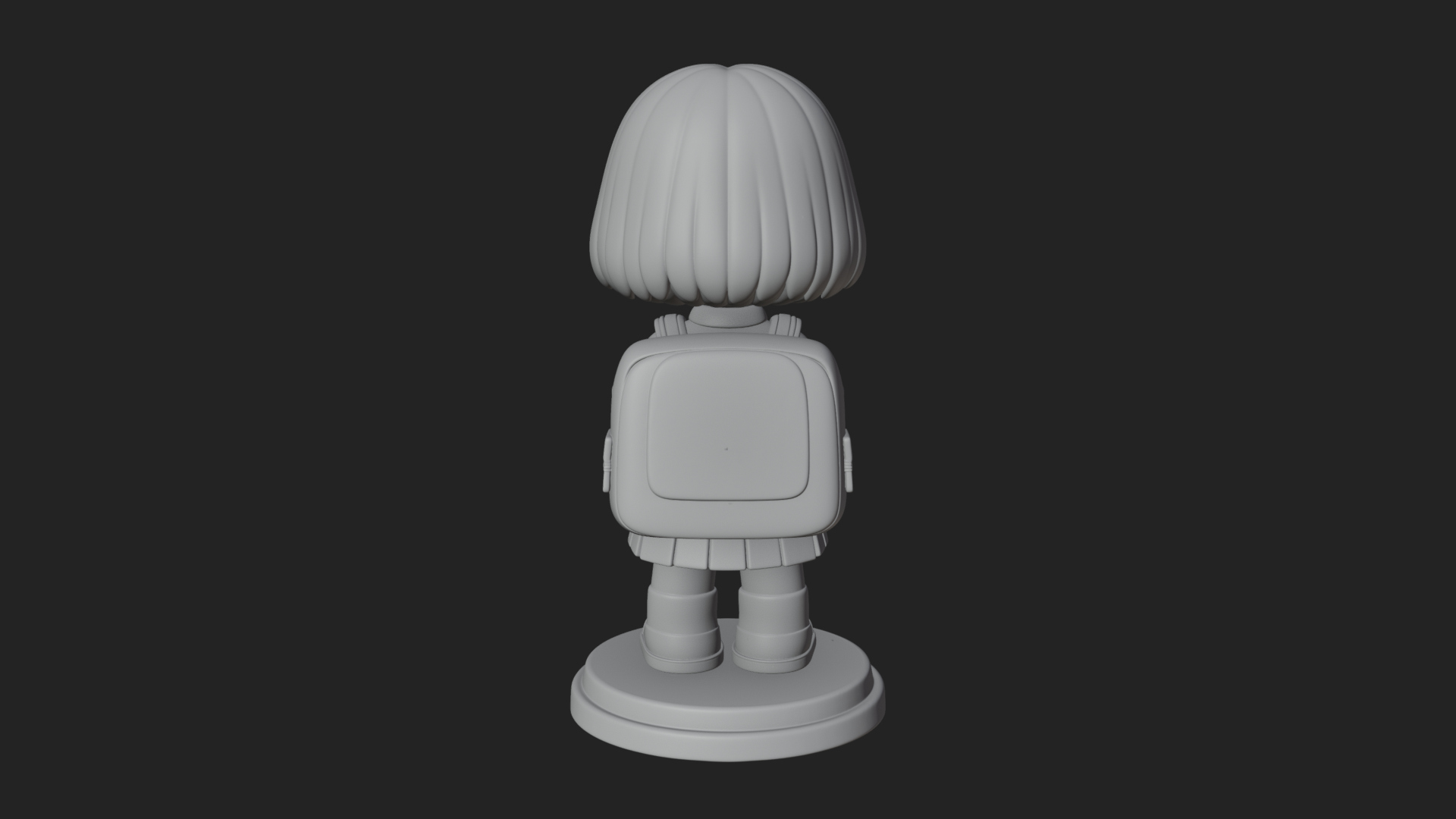 Chibi School Girl With Book Statue Design 1 3D Print Model 3D Model