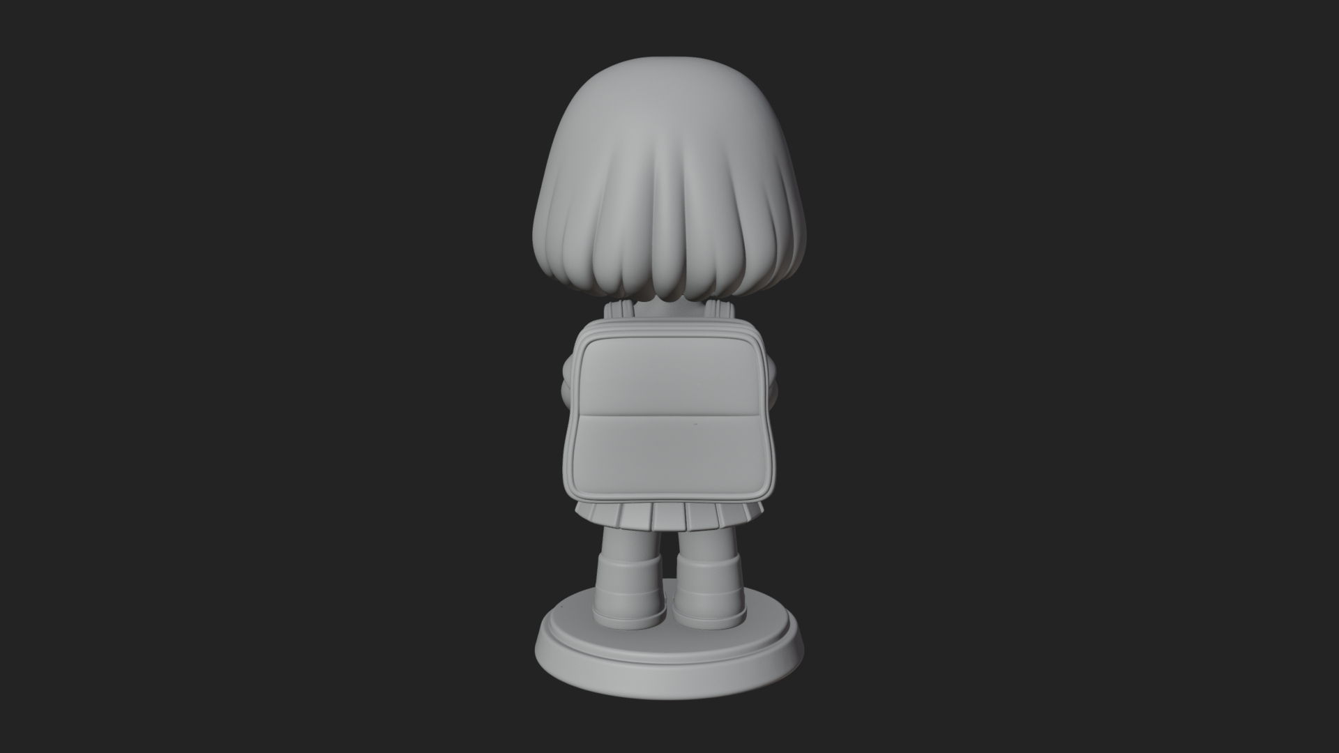 Chibi School Girl With Book Statue Design 2 3D Print Model 3D Model