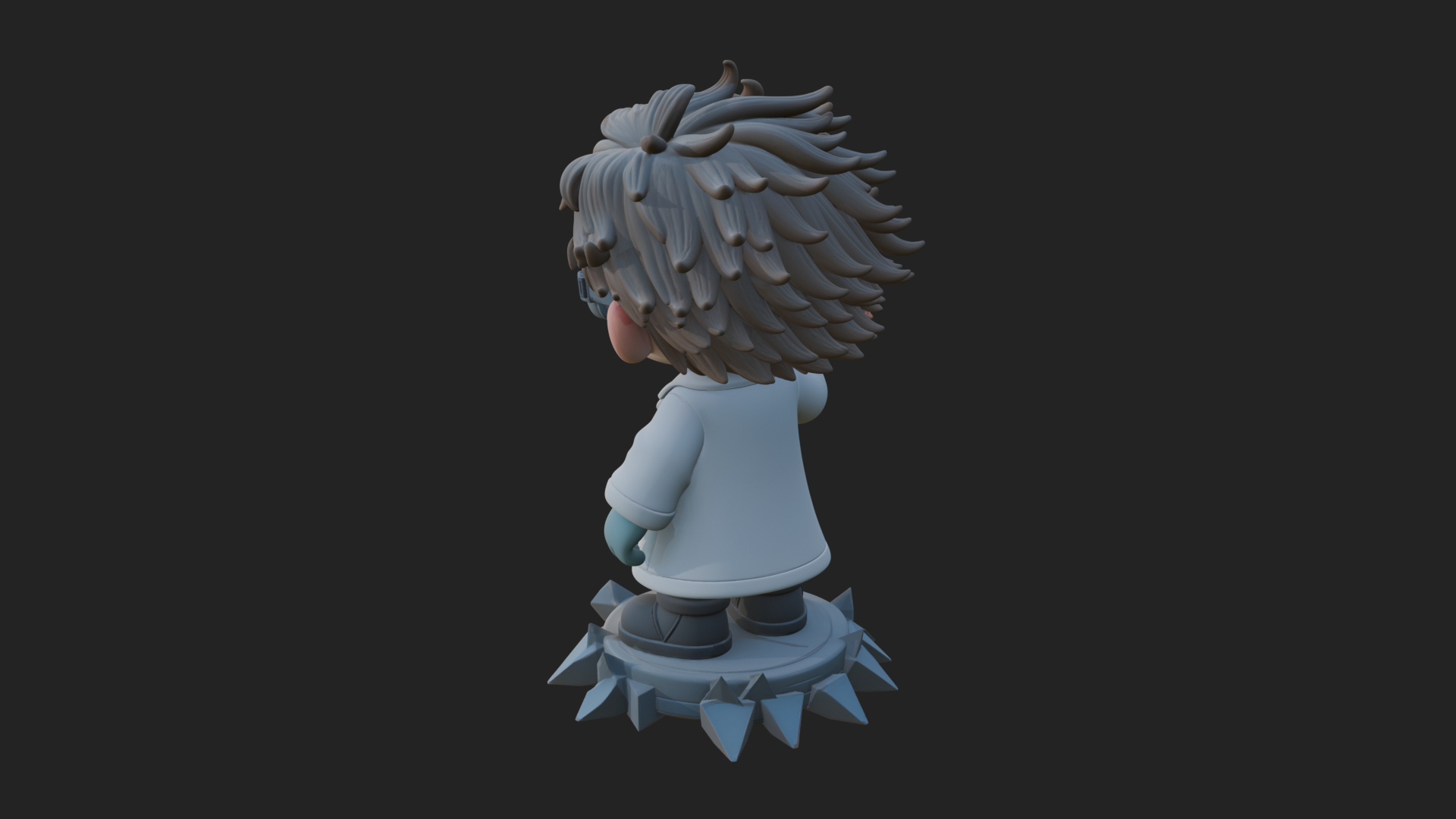 Chibi Scientist with Flask Statue Design 1 3D Print Model 3D Model