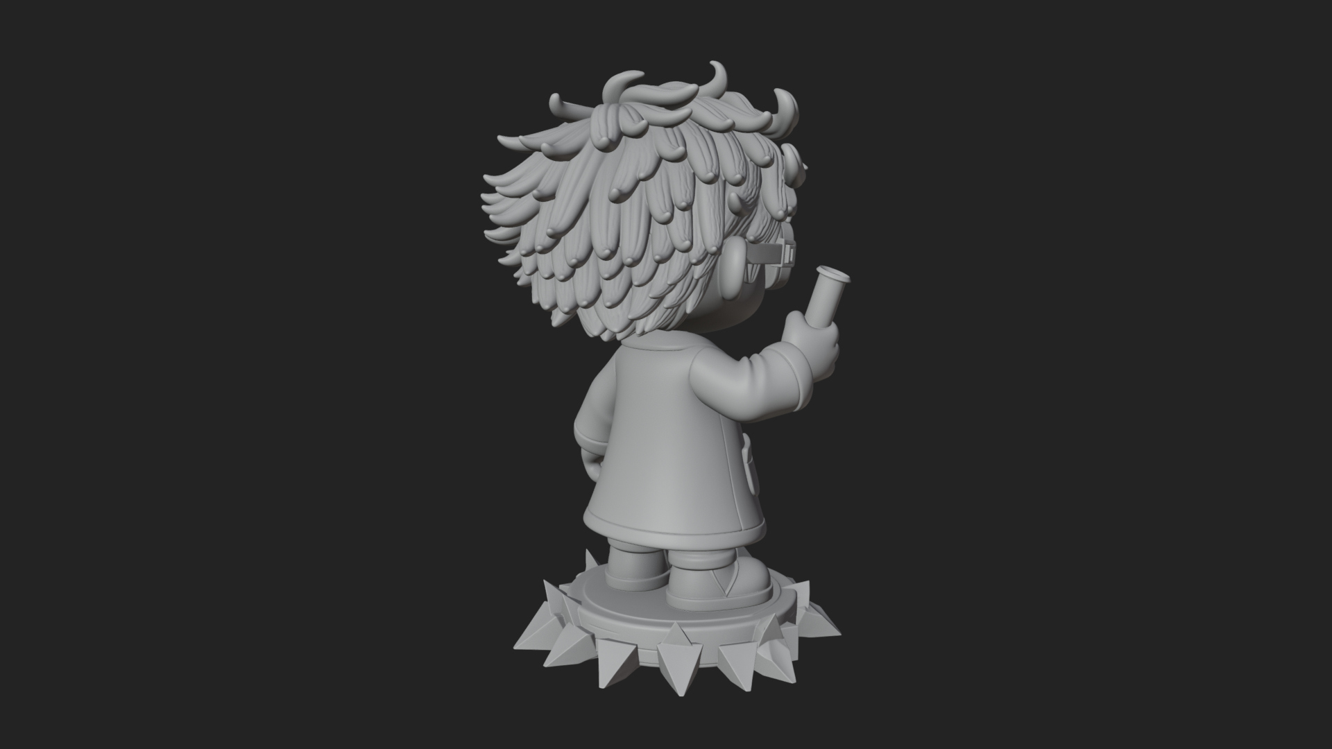 Chibi Scientist with Flask Statue Design 1 3D Print Model 3D Model