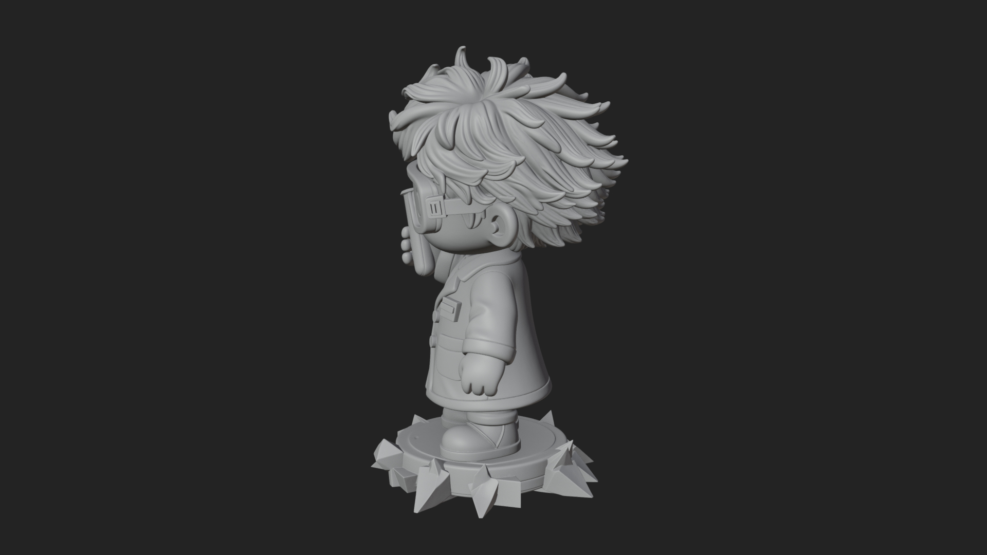 Chibi Scientist with Flask Statue Design 1 3D Print Model 3D Model