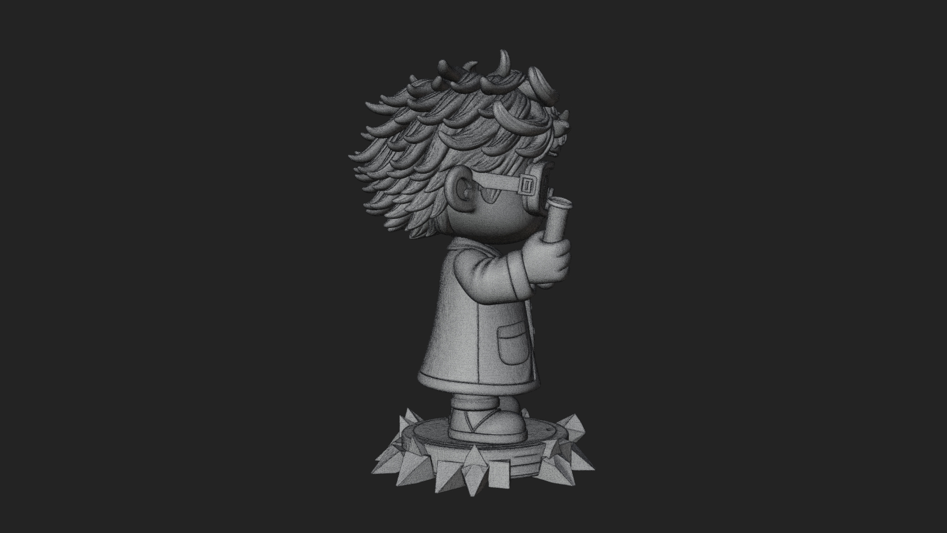 Chibi Scientist with Flask Statue Design 1 3D Print Model 3D Model
