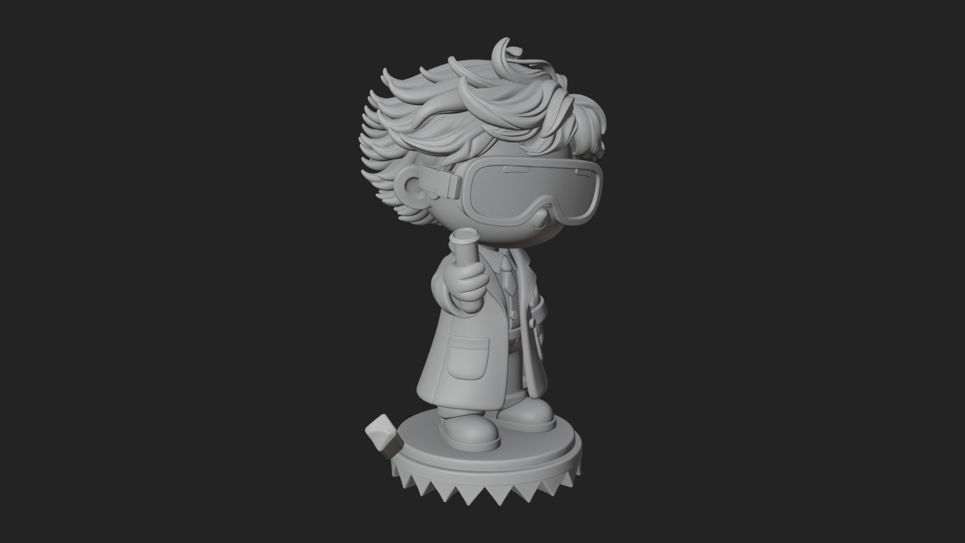 Chibi Scientist with Flask Statue Design 2 3D Print Model 3D Model