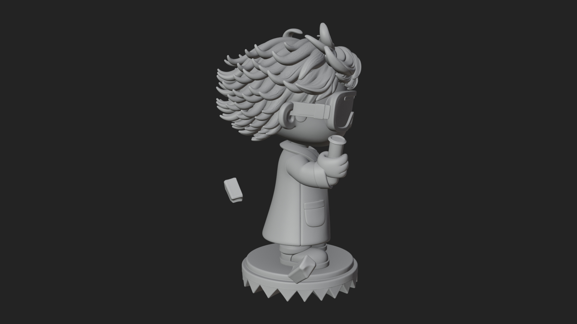 Chibi Scientist with Flask Statue Design 2 3D Print Model 3D Model