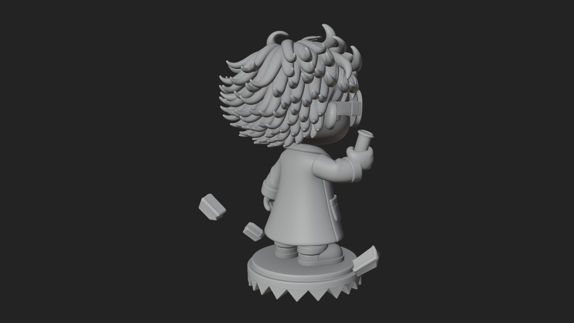 Chibi Scientist with Flask Statue Design 2 3D Print Model 3D Model