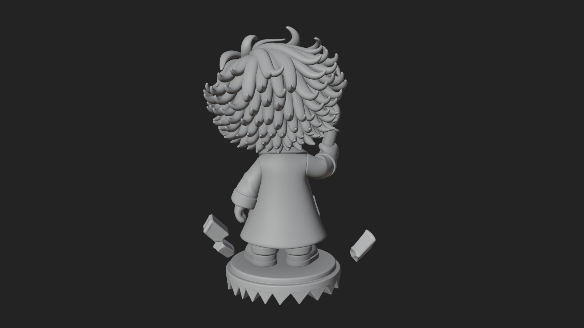Chibi Scientist with Flask Statue Design 2 3D Print Model 3D Model