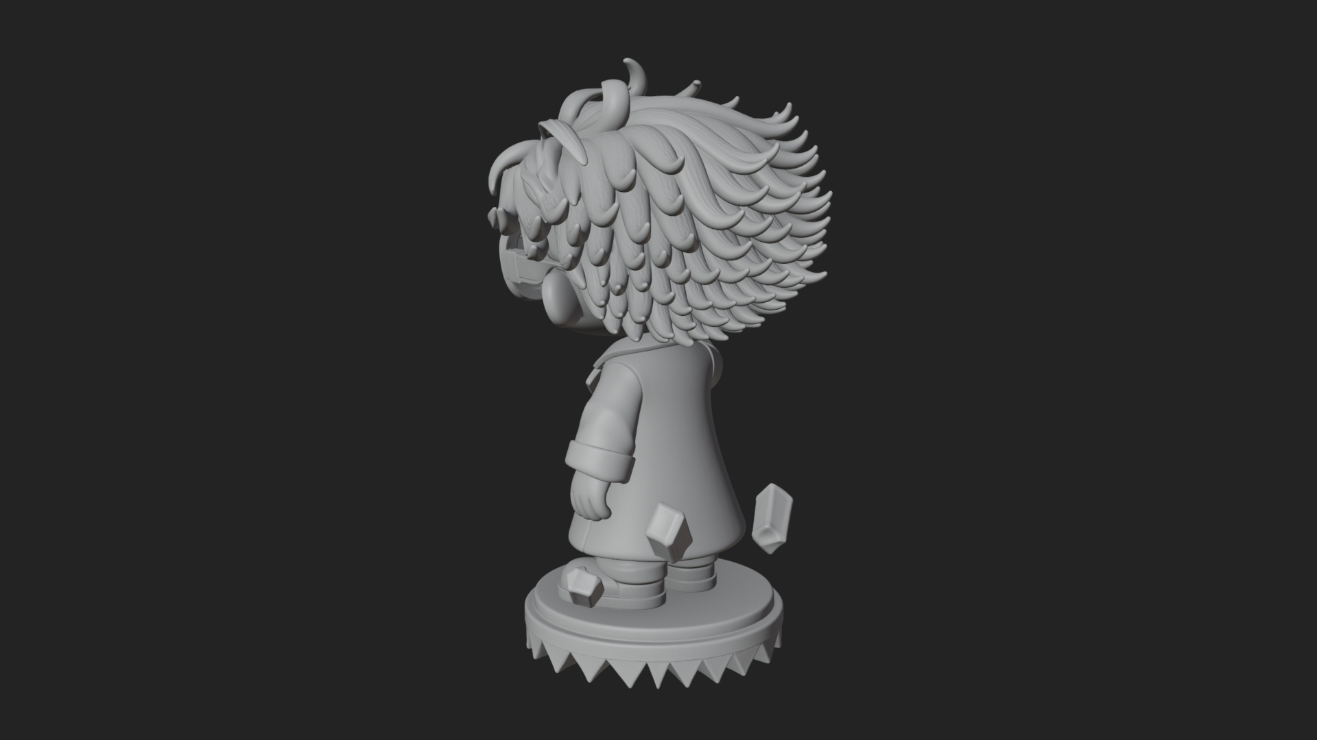 Chibi Scientist with Flask Statue Design 2 3D Print Model 3D Model