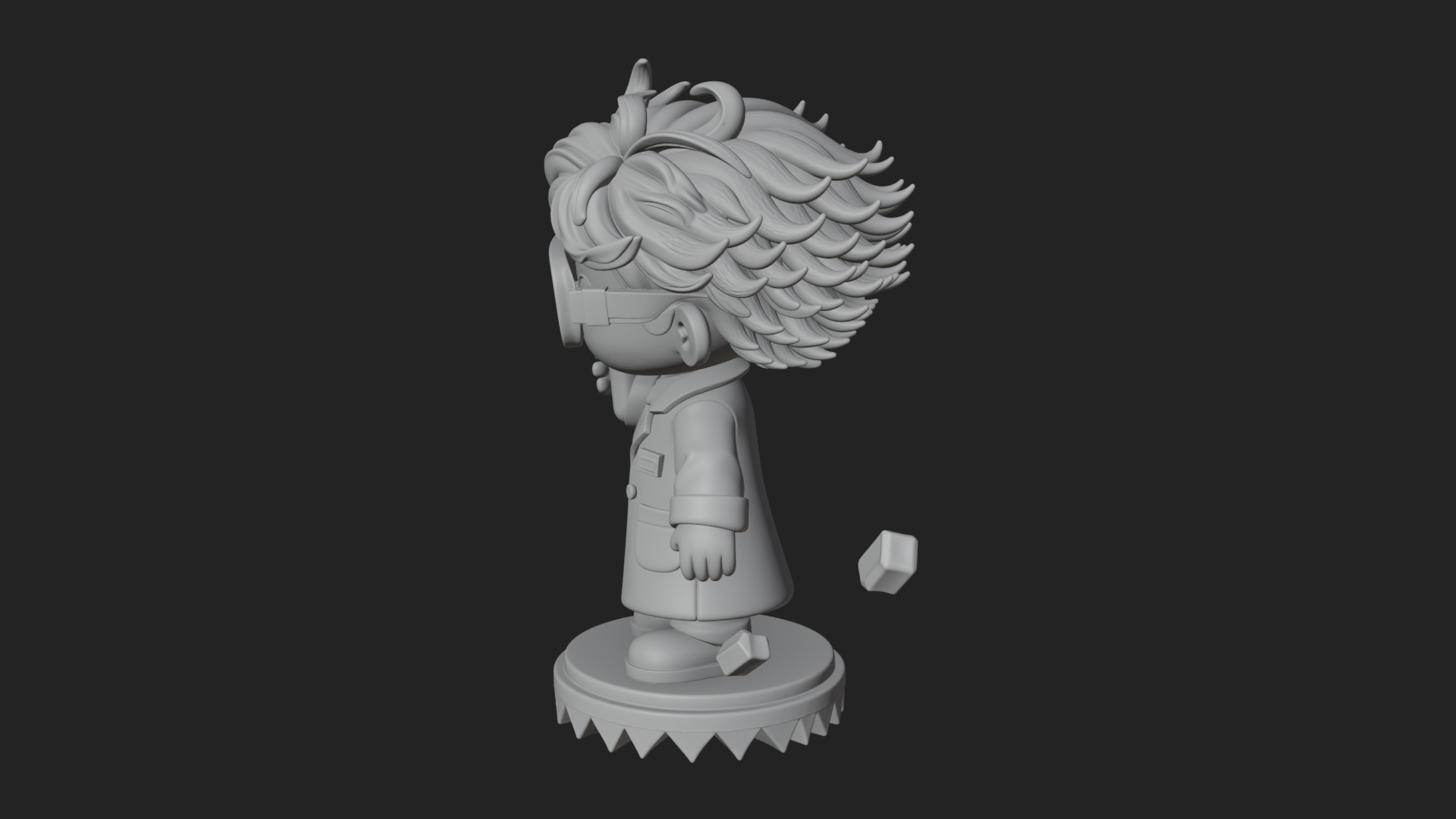 Chibi Scientist with Flask Statue Design 2 3D Print Model 3D Model
