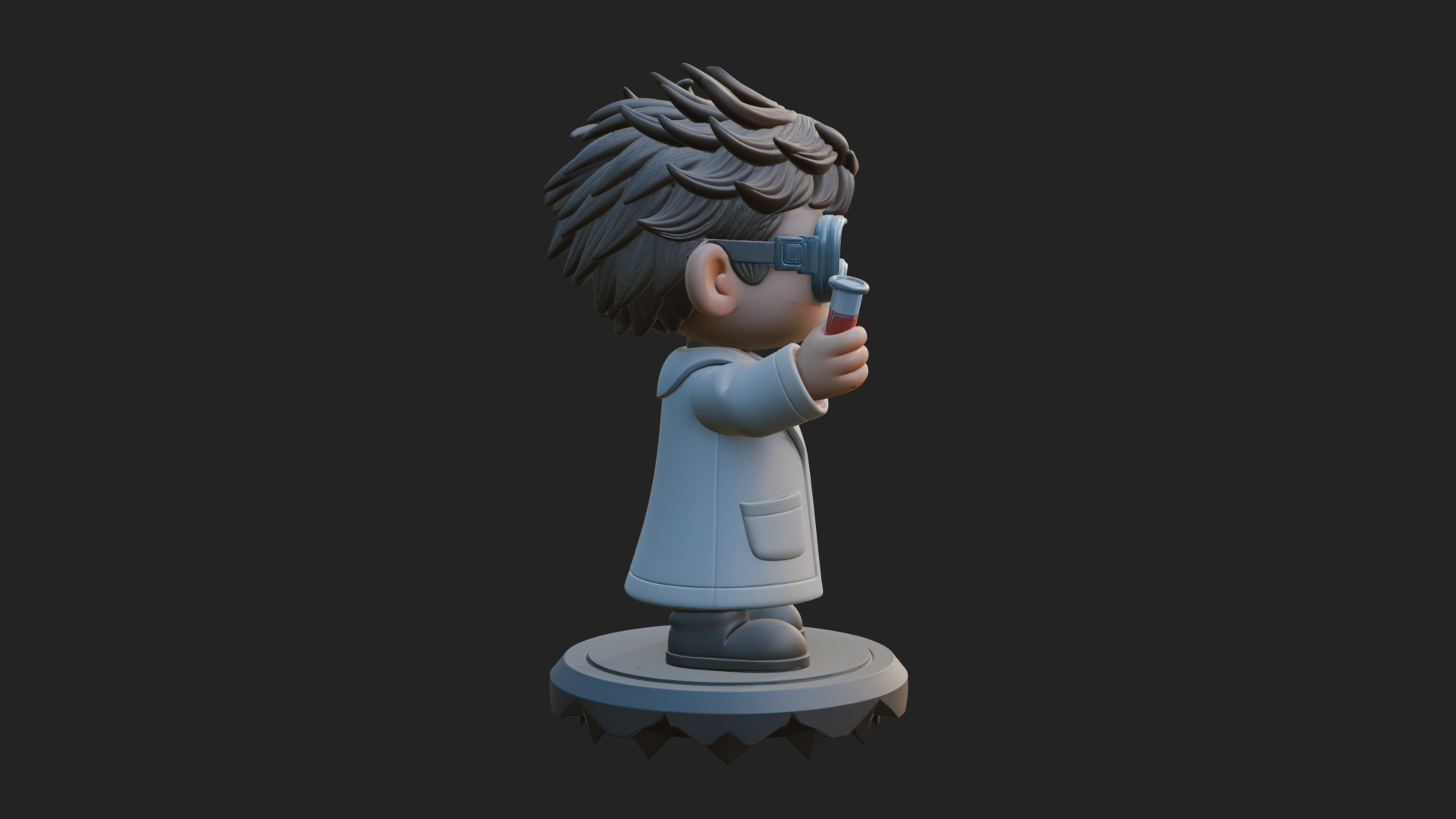 Chibi Scientist with Flask Statue Design 3 3D Print Model 3D Model