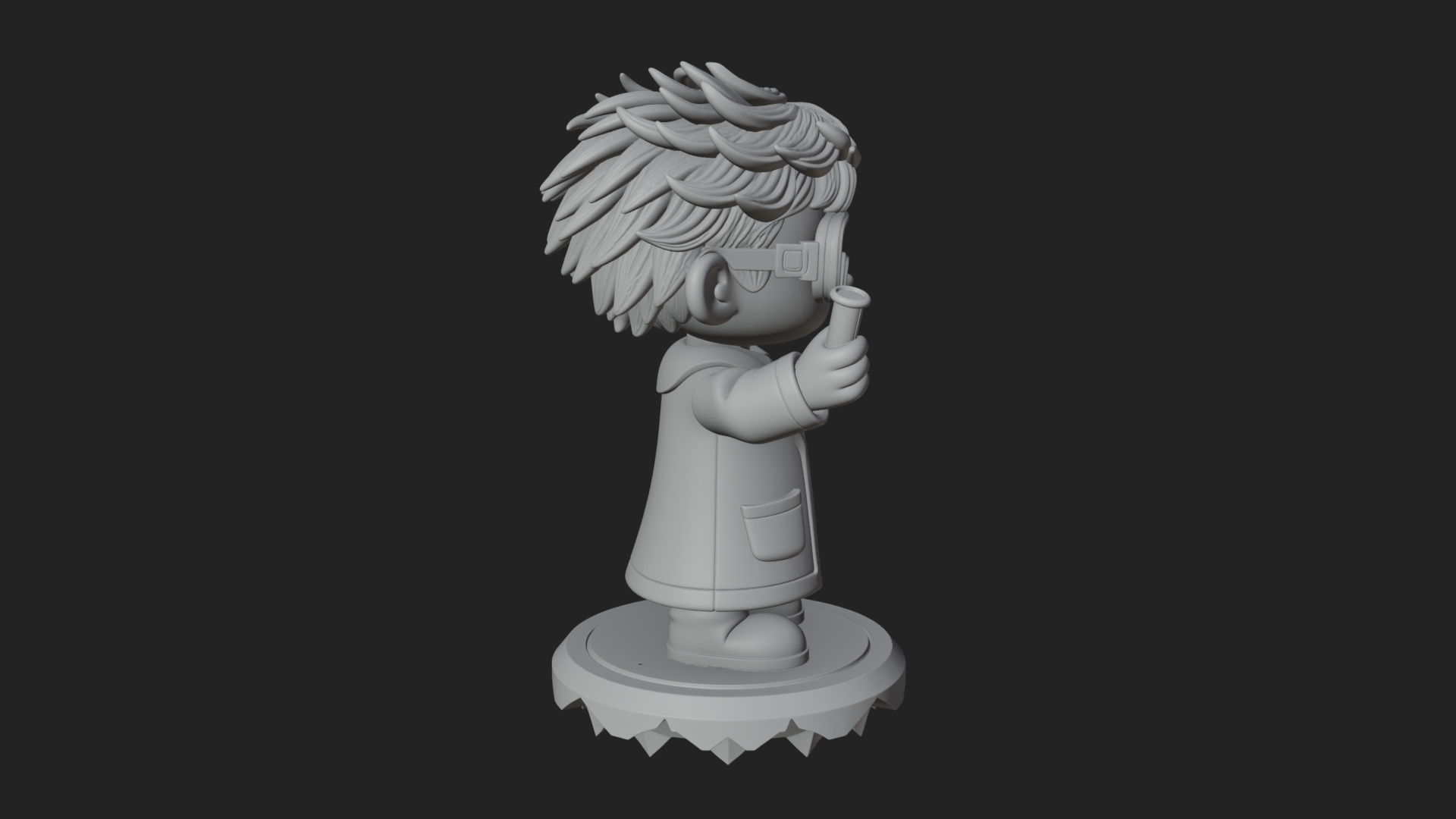 Chibi Scientist with Flask Statue Design 3 3D Print Model 3D Model