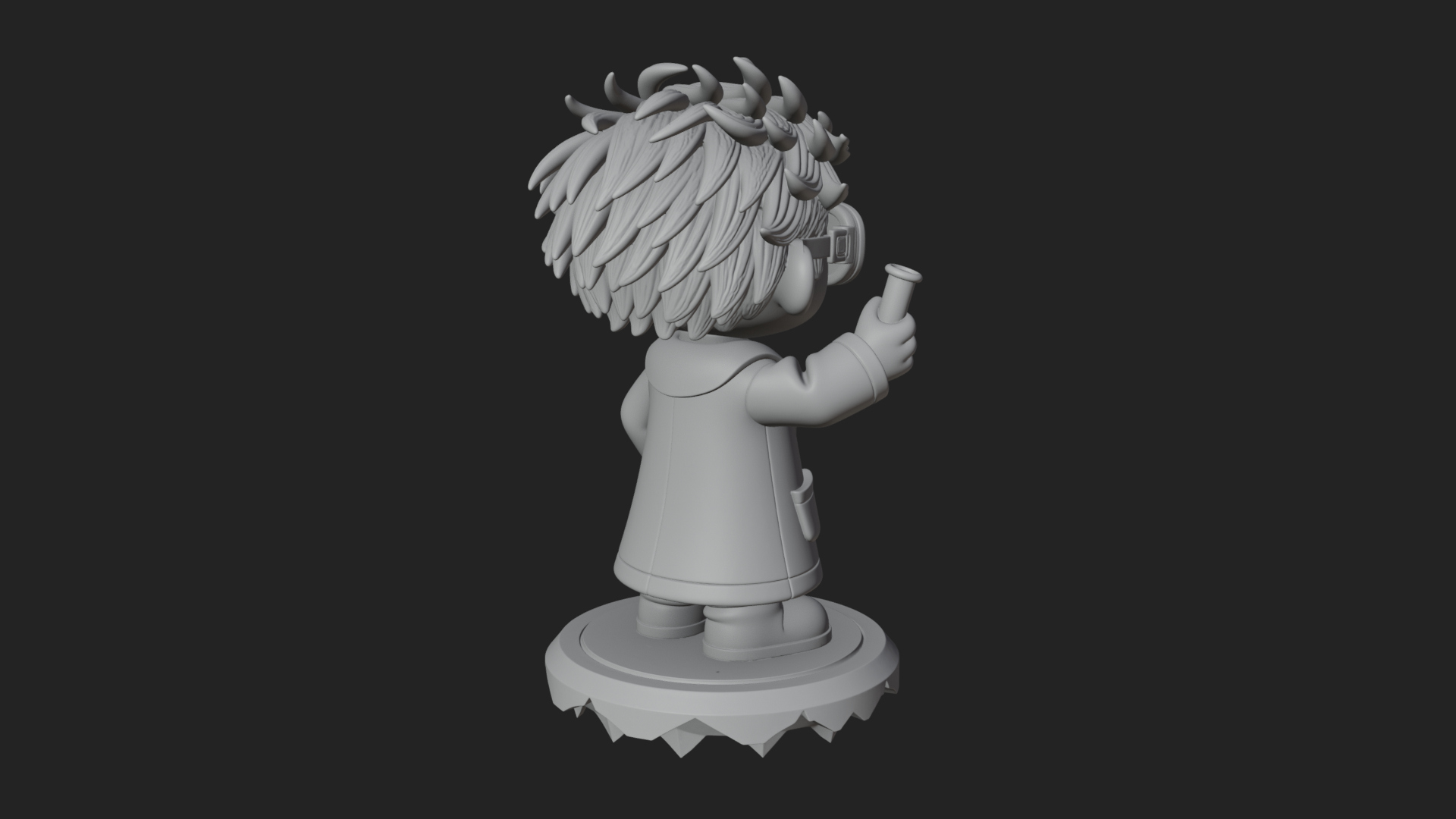 Chibi Scientist with Flask Statue Design 3 3D Print Model 3D Model