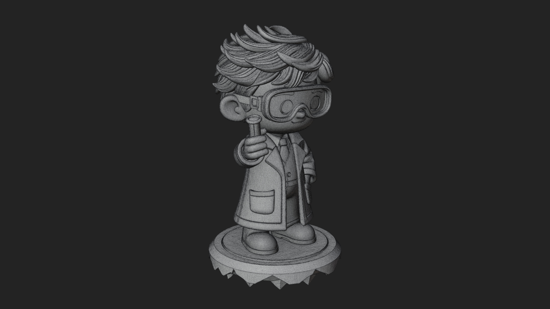 Chibi Scientist with Flask Statue Design 3 3D Print Model 3D Model