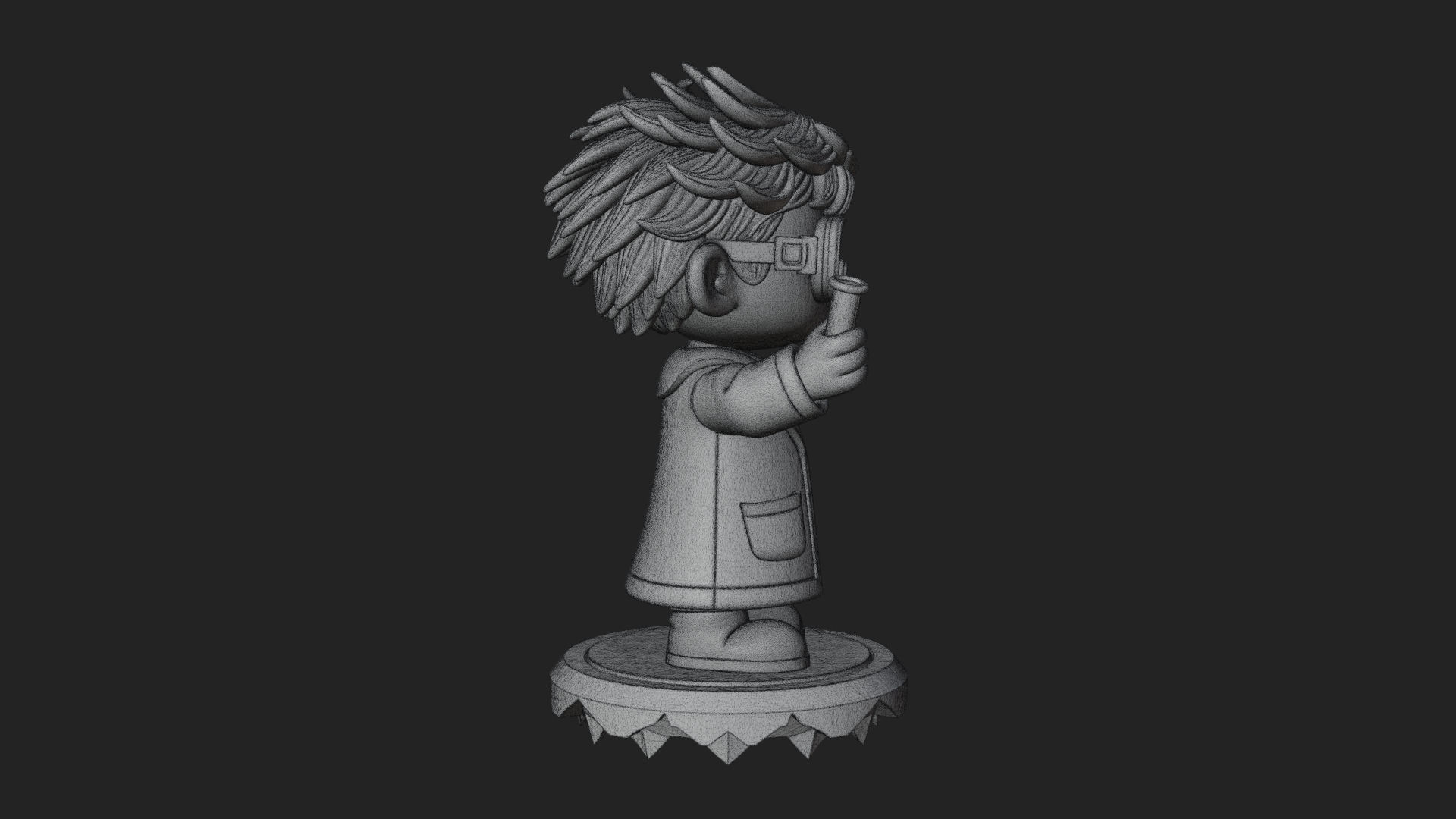 Chibi Scientist with Flask Statue Design 3 3D Print Model 3D Model
