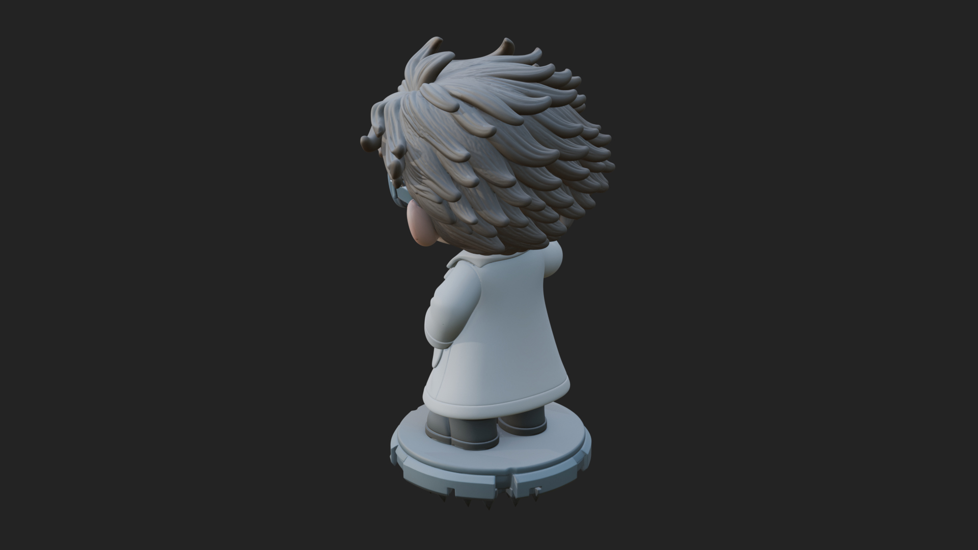 Chibi Scientist with Flask Statue Design 4 3D Print Model 3D Model
