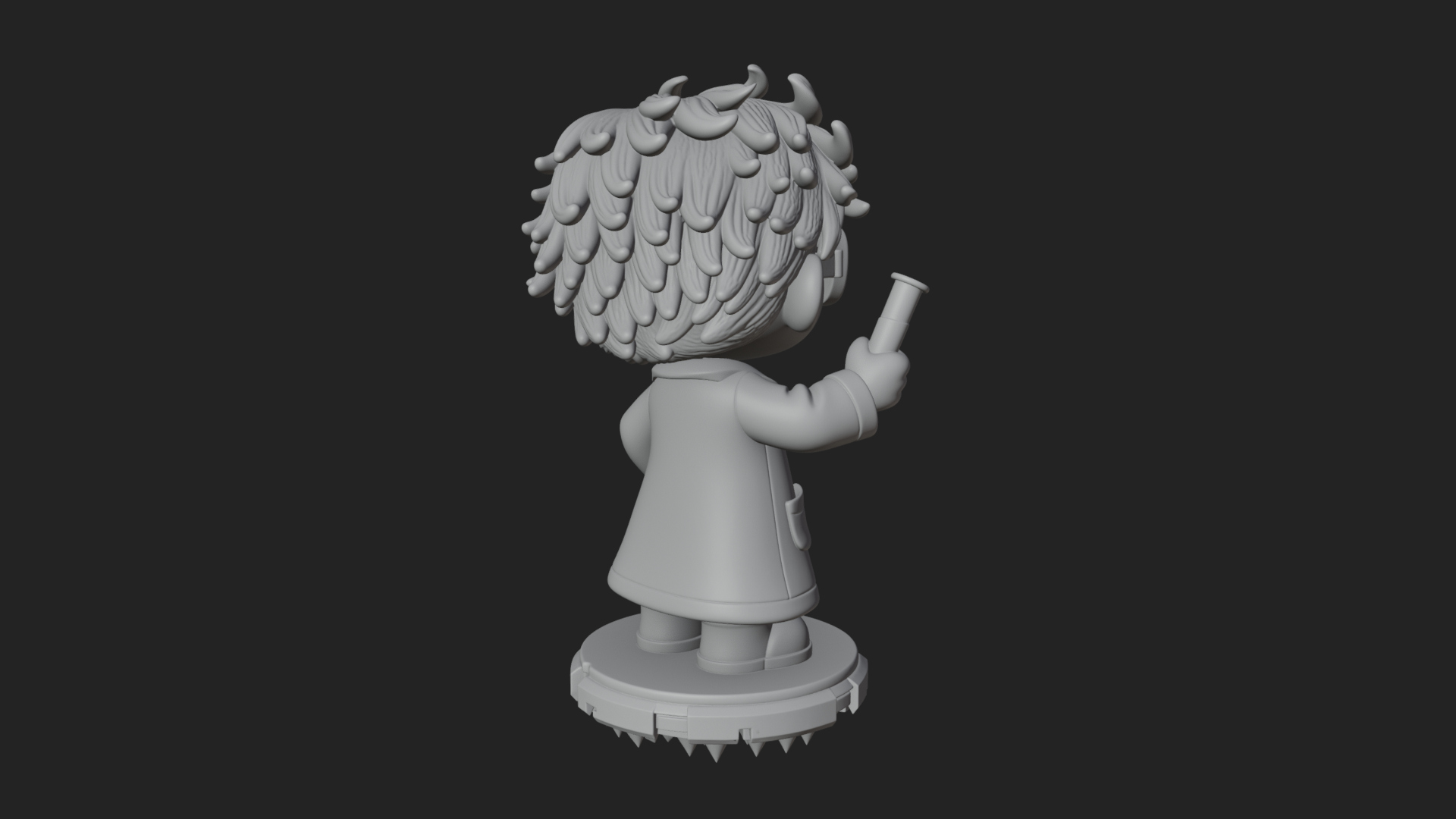 Chibi Scientist with Flask Statue Design 4 3D Print Model 3D Model
