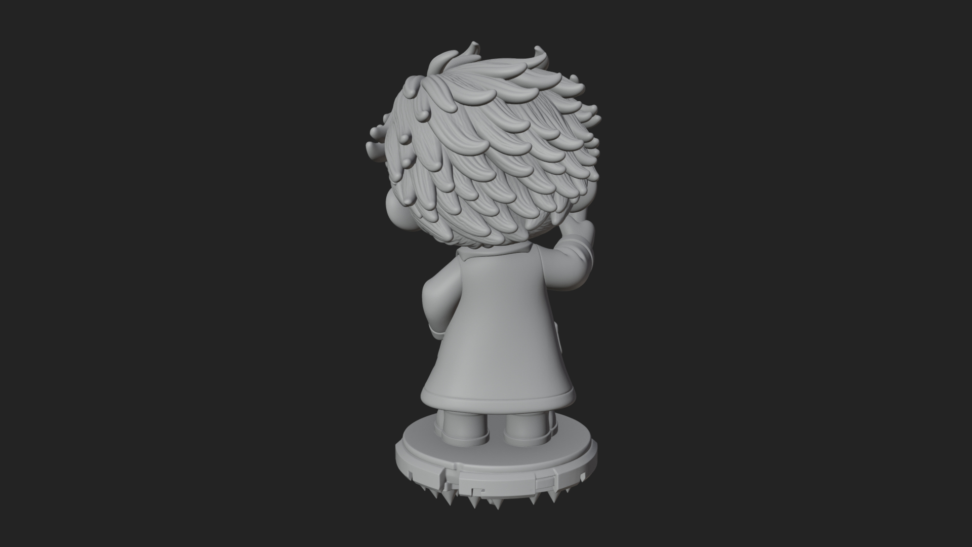 Chibi Scientist with Flask Statue Design 4 3D Print Model 3D Model