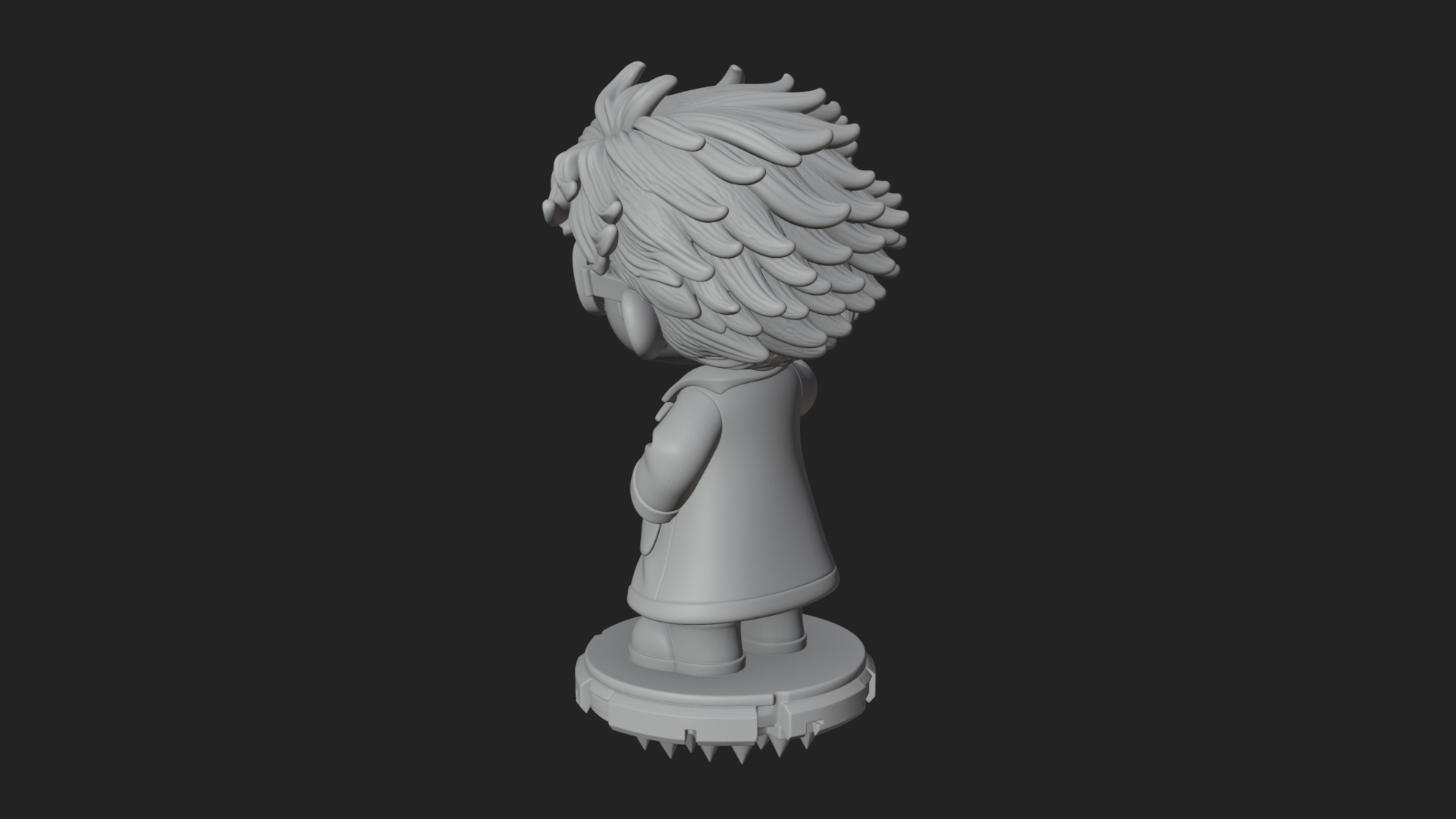 Chibi Scientist with Flask Statue Design 4 3D Print Model 3D Model