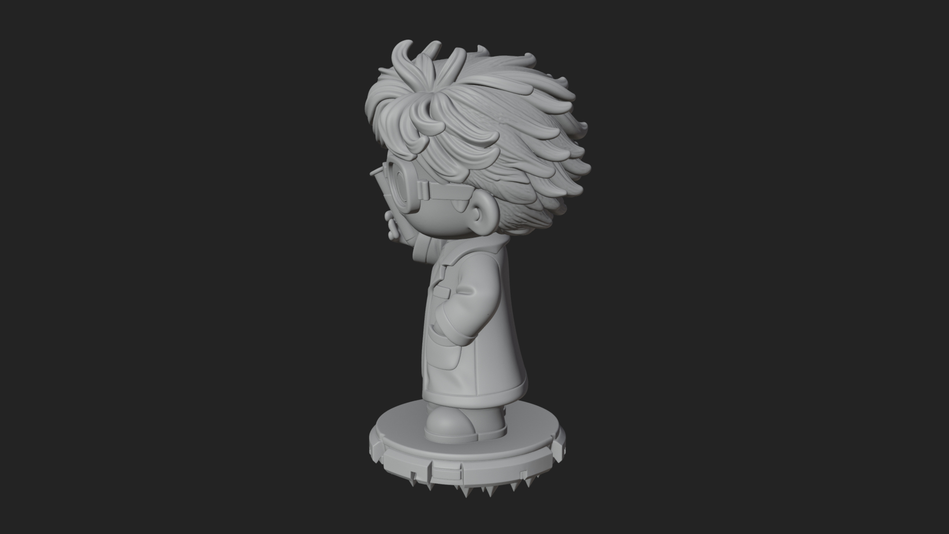 Chibi Scientist with Flask Statue Design 4 3D Print Model 3D Model