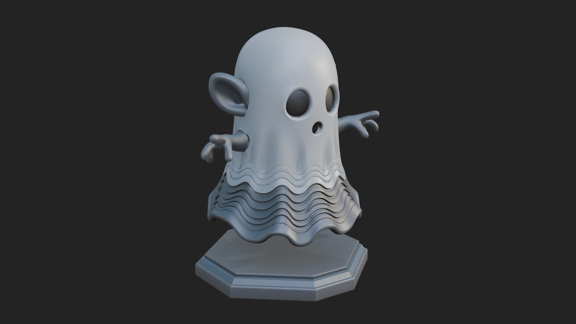 Chibi Sheet Ghost Statue Design 1 3D Print Model 3D Model